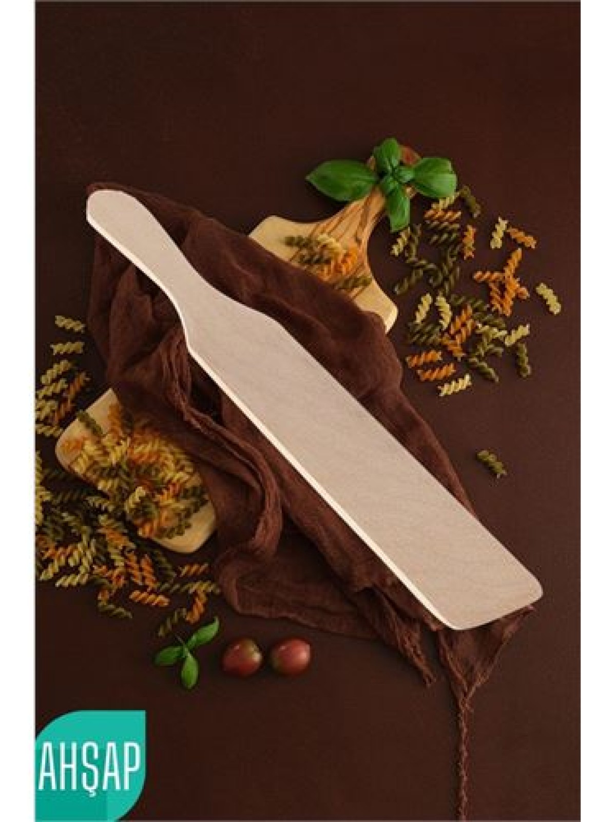 Ahşap Bisleç Çevirgeç Doğal Gürgen Ağacı