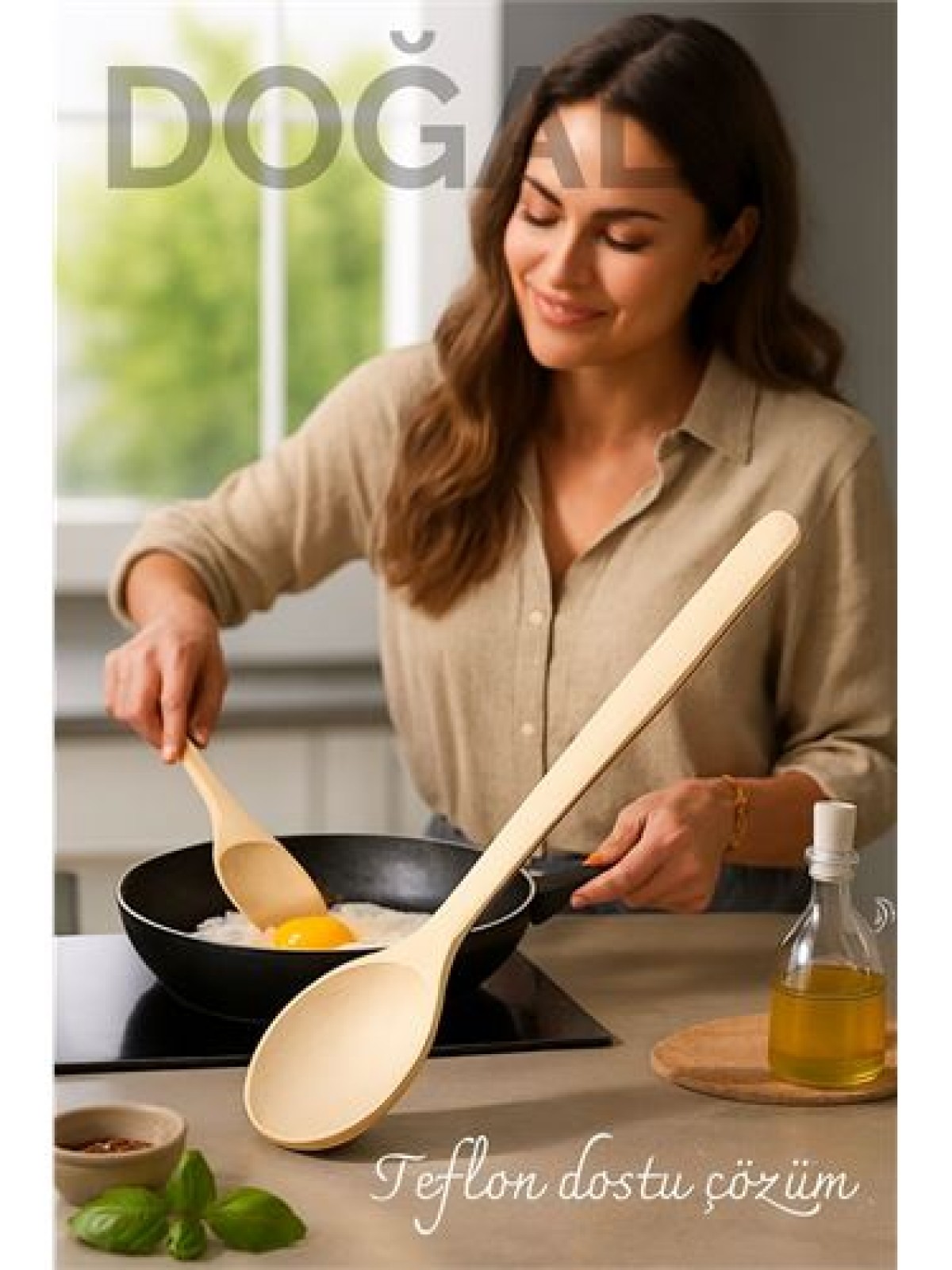 Doğal Gürgen Ahşap Servis Kaşığı – 20 cm, Ergonomik ve Dayanıklı Mutfak Yardımcısı