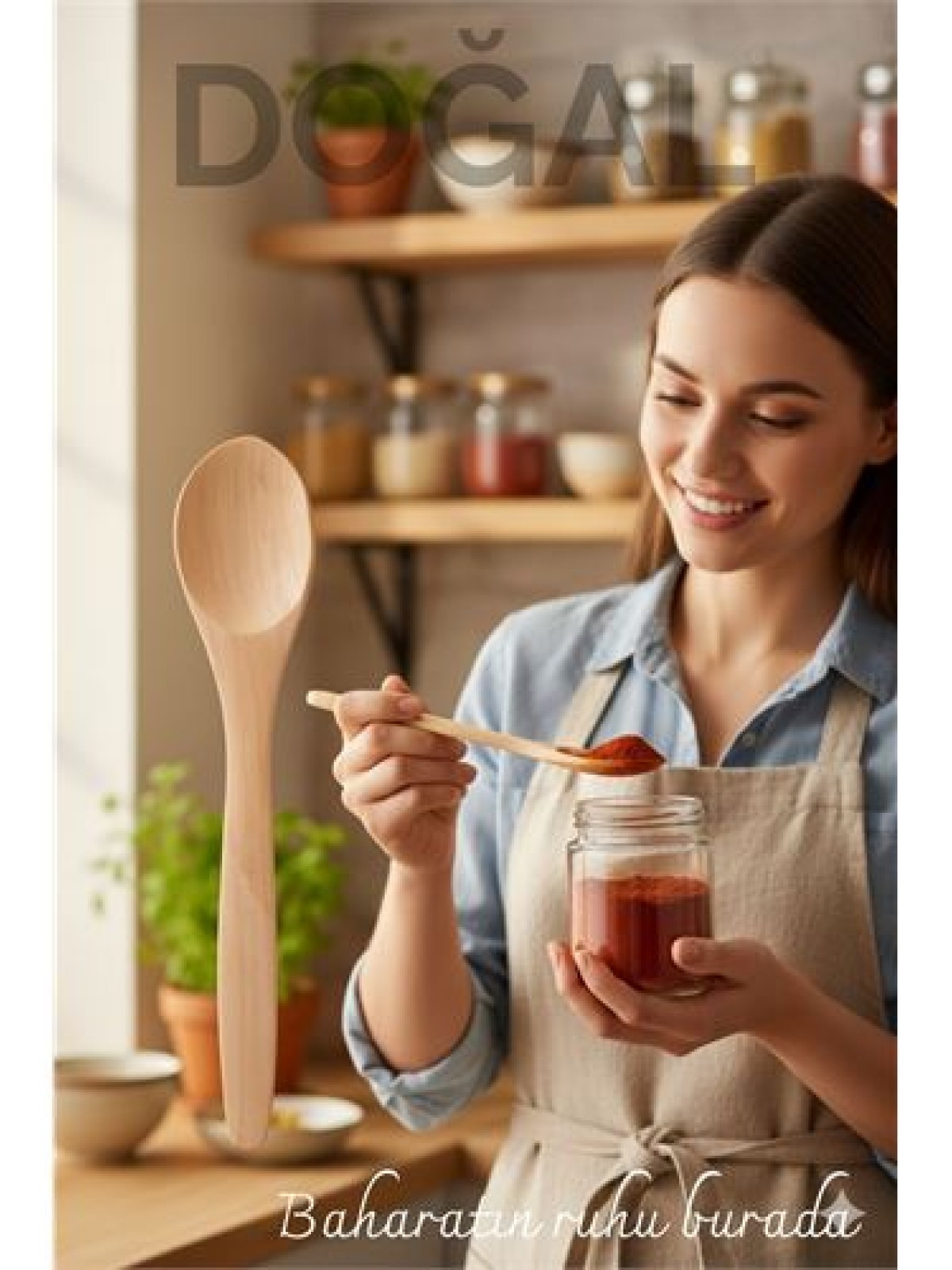 Doğal Gürgen Baharat Kaşığı – 13 cm, Mini Boy, Şık ve Pratik Mutfak Yardımcısı