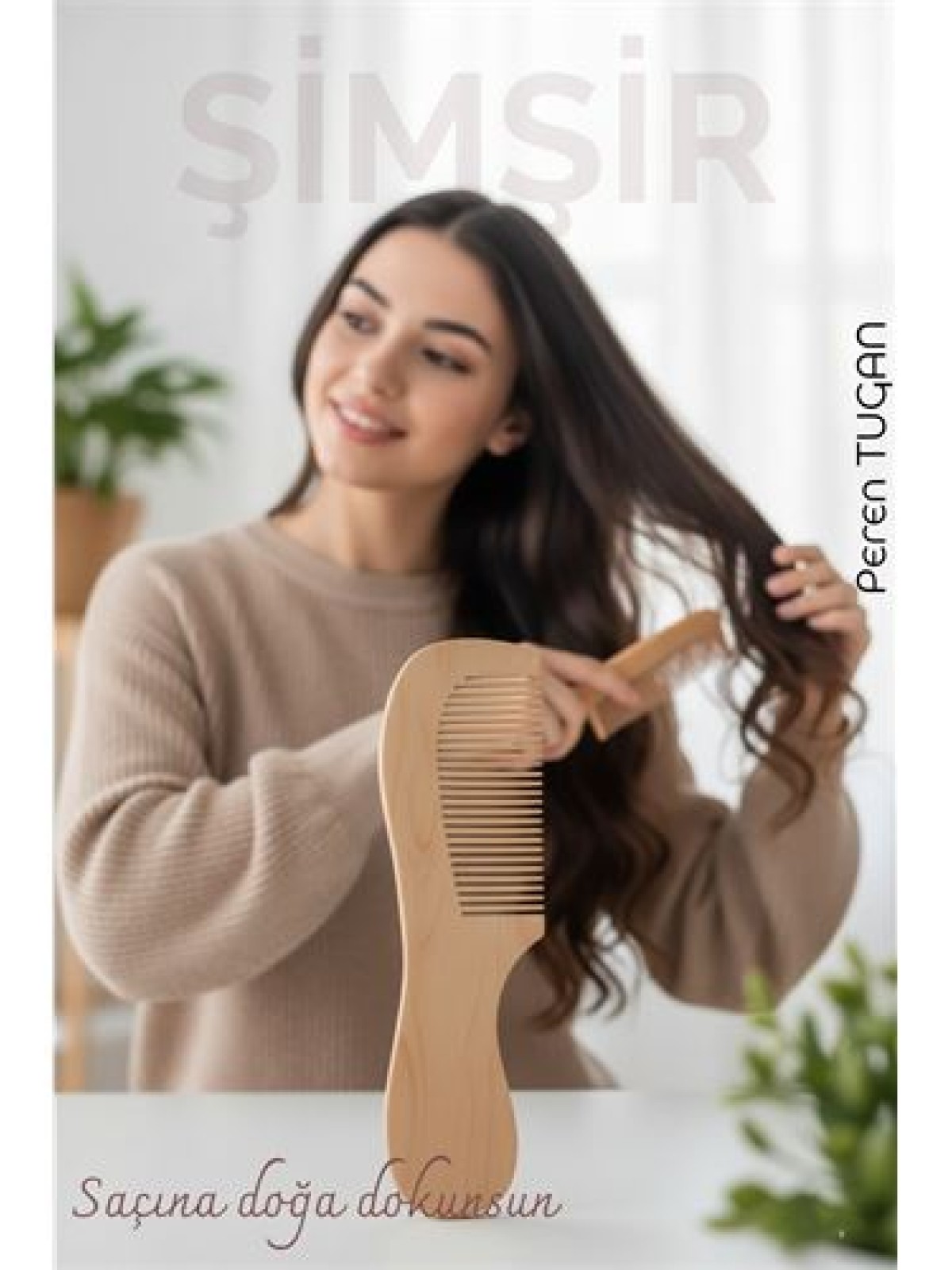 Doğal Şimşir Ahşap Tarak – 16 cm, Anti-statik, Kepek Karşıtı ve El Yapımı