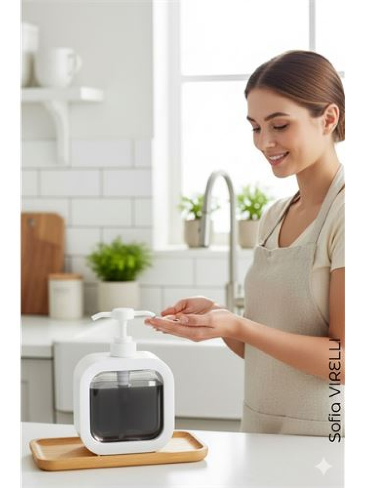 Pompalı Dispenser Sabunluk – Şeffaf Gövde, Modern Tasarım | Sıvı Sabun, Şampuan, Losyon İçin