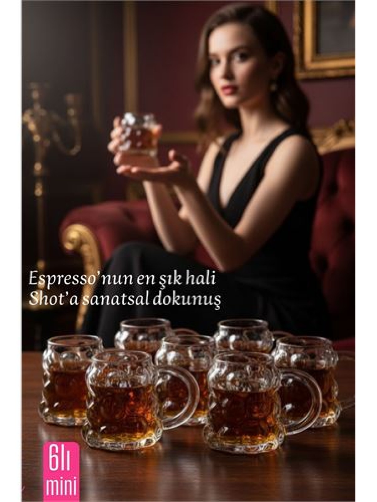 Mini Bubble Espresso & Shot Bardak Borosilikat Cam  – 6'li Set (6x5 cm)