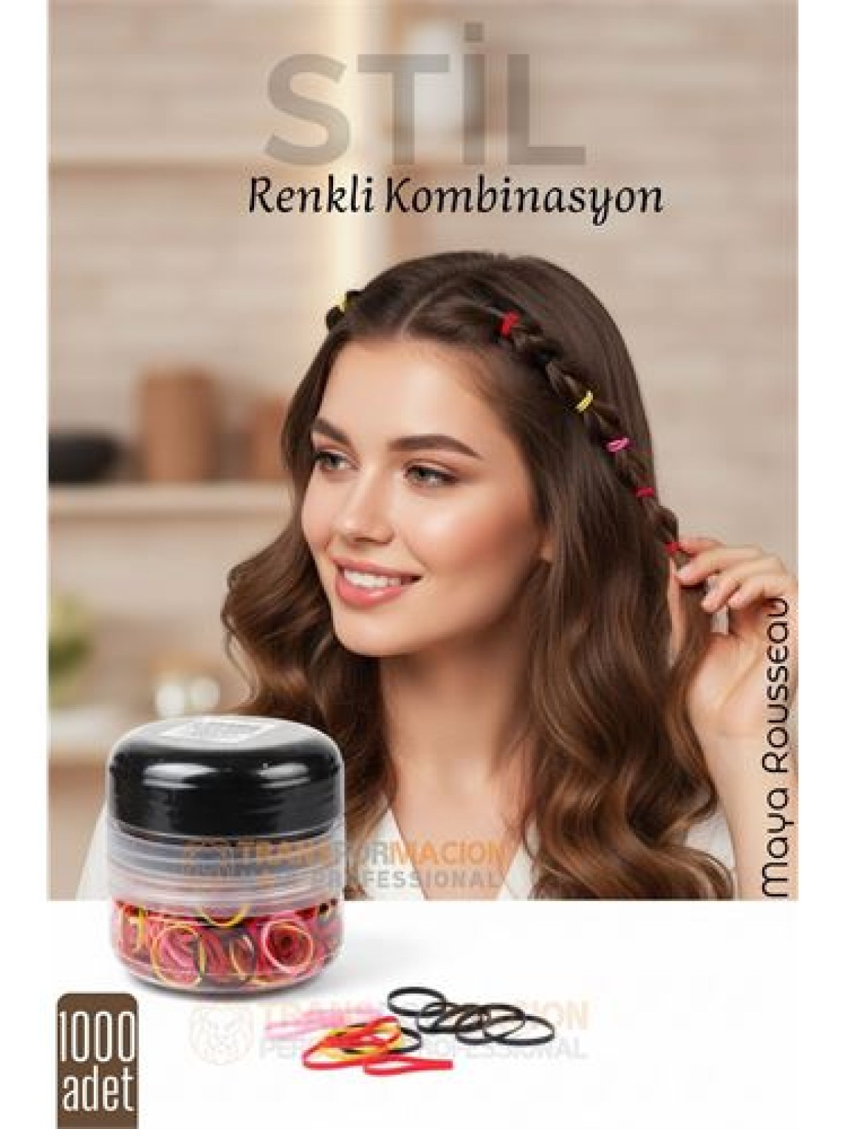 Silikon Saç Tokası Saç Lastiği Mini Elastik Toka 1000 ADET 2 RENK