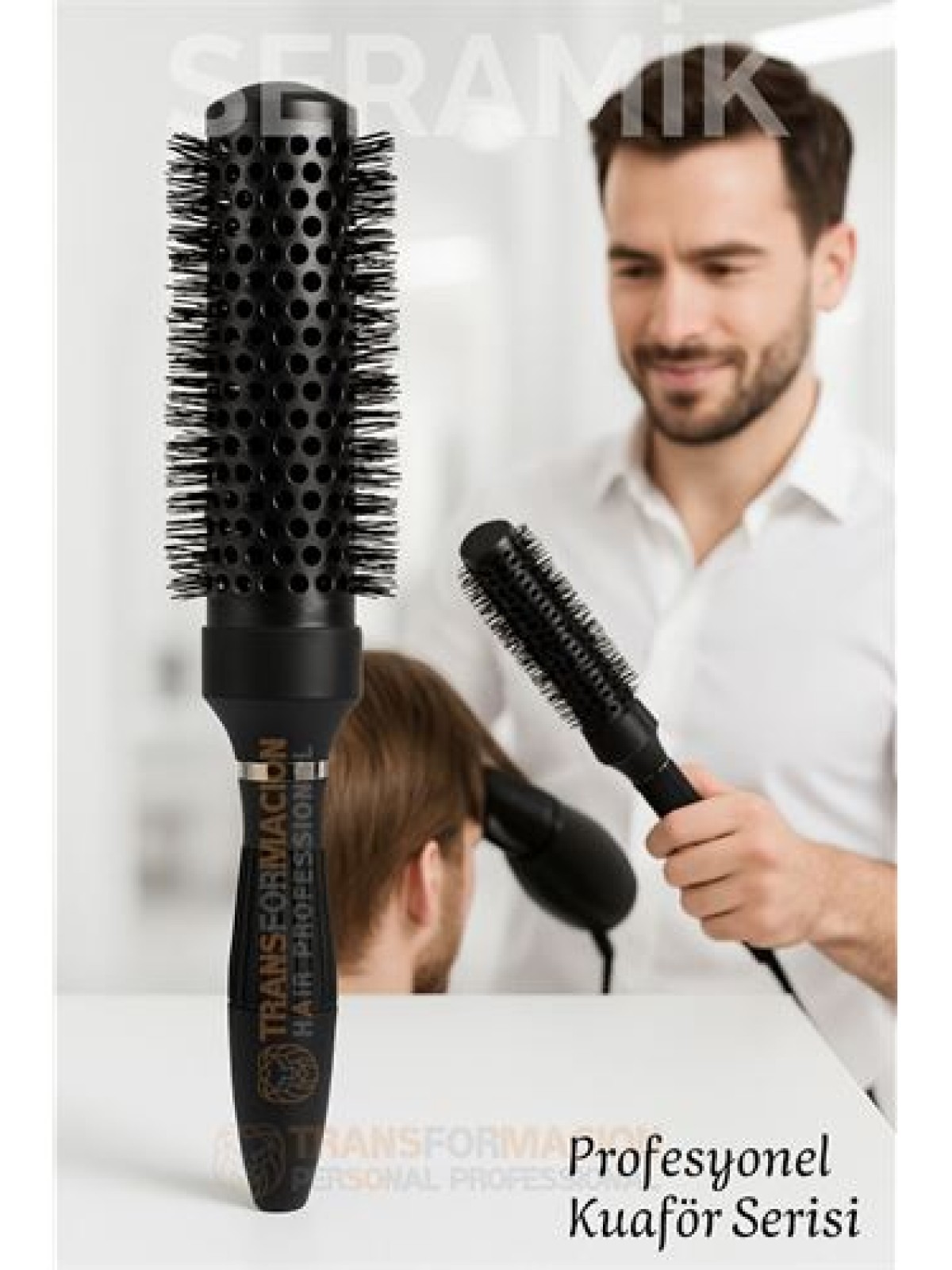 Profesyonel Kuaför 50 mm Ceramic Ionic Nano Fön Fırçası – 32 cm Uzunluk, Profesyonel Kuaför Serisi