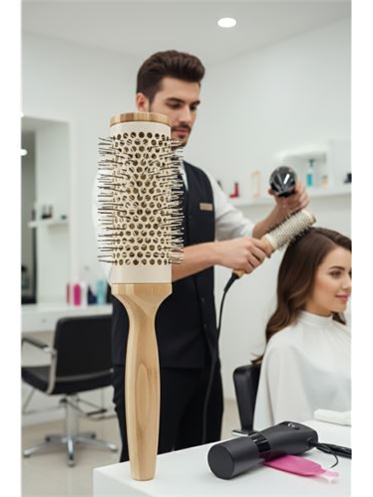 Profesyonel Kuaför 62 mm Ceramic Ionic Nano Fön Fırçası – 27 cm Uzunluk, Profesyonel Kuaför Serisi