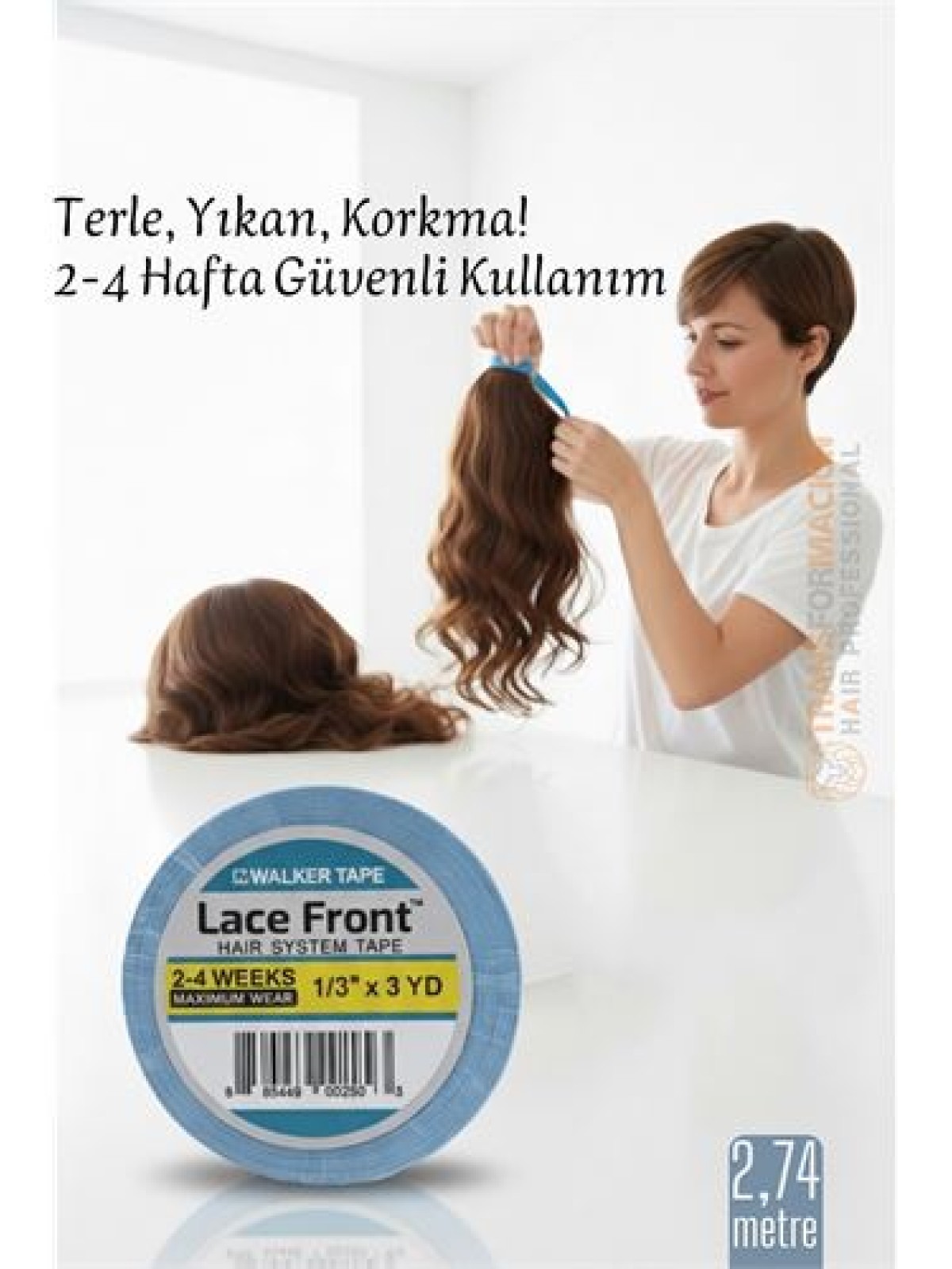 Protez Saç Bandı - 2-4 Haftalık Peruk Bandı Walker Tape Lace Front 1cmx2.75  metre