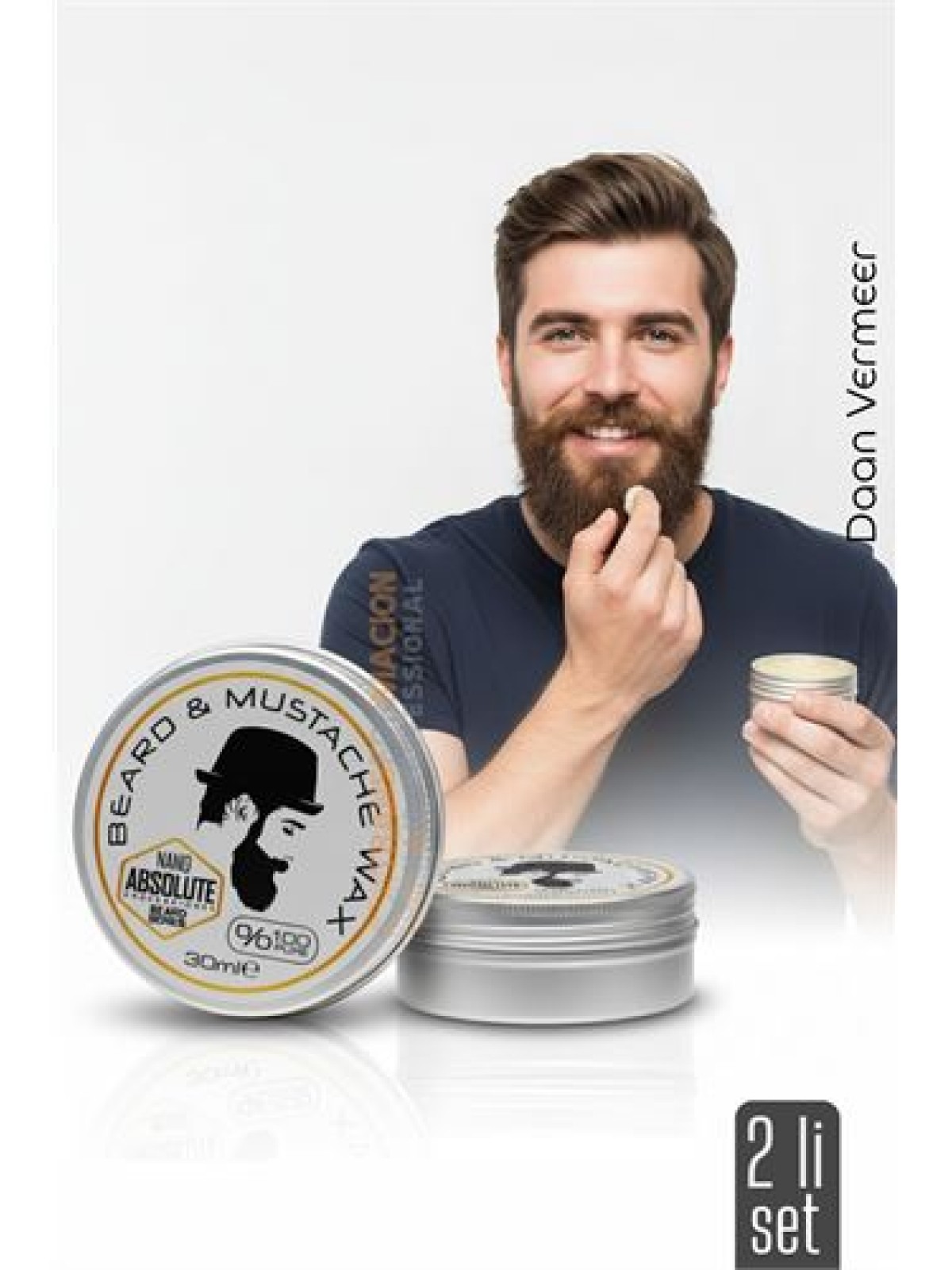 2 li Nano Bıyık Sabitleyici Wax - %100 Doğal, Şekillendirici ve Besleyici Balm