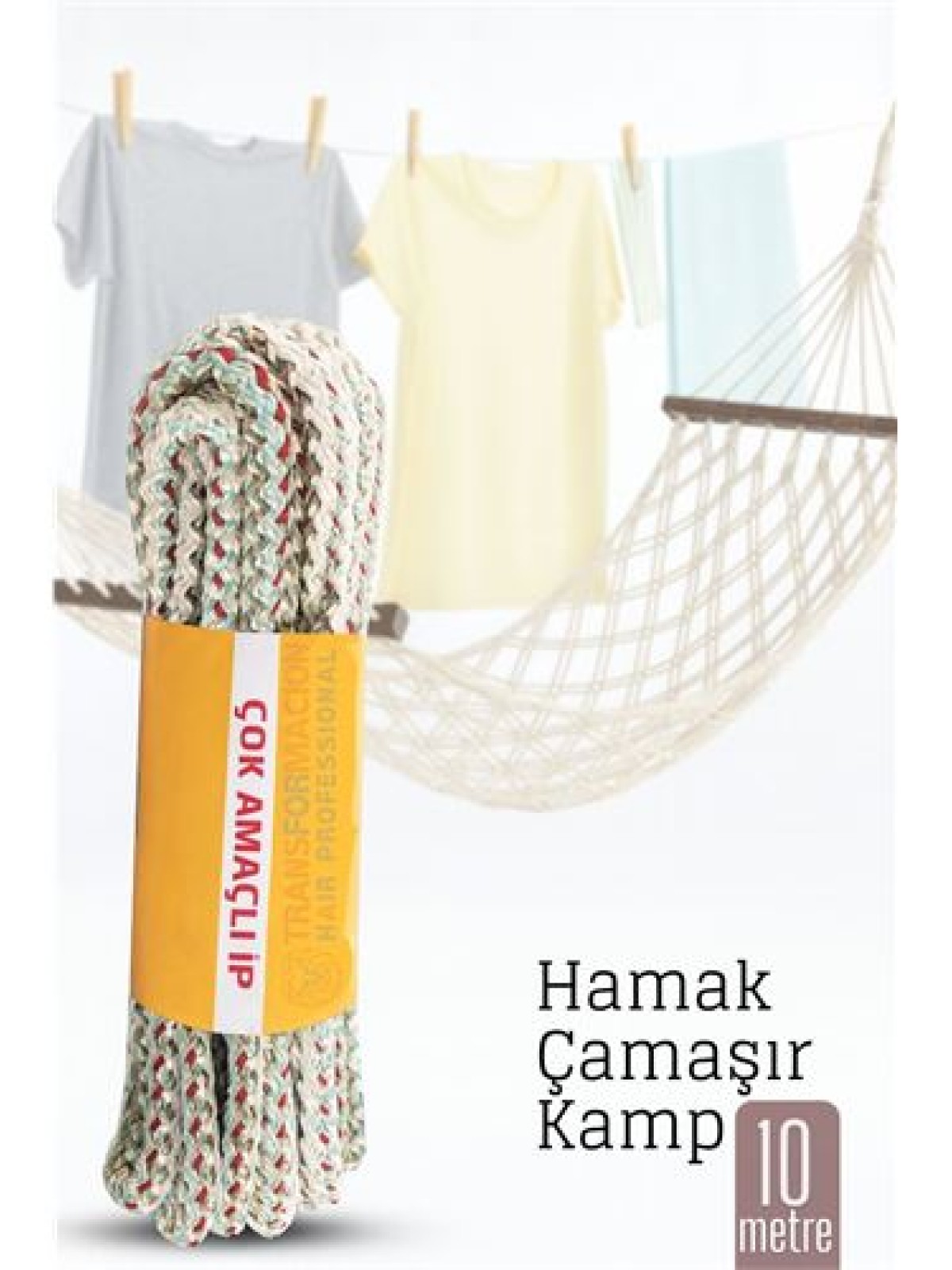Hamak İpi - Çok Amaçlı Kalın İp - Çamaşır İpi 10 Metre