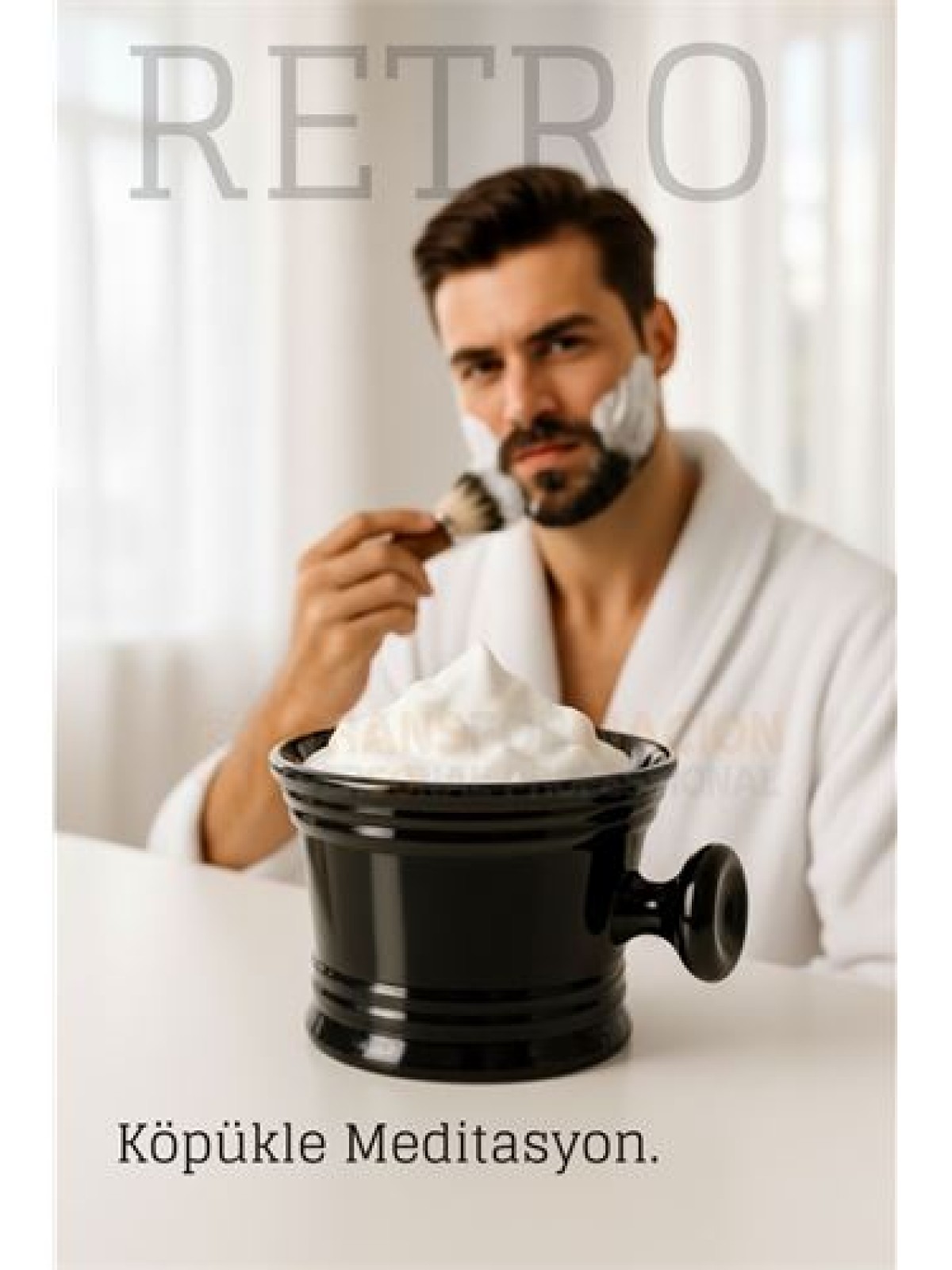 Retro Tıraş Tası Siyah