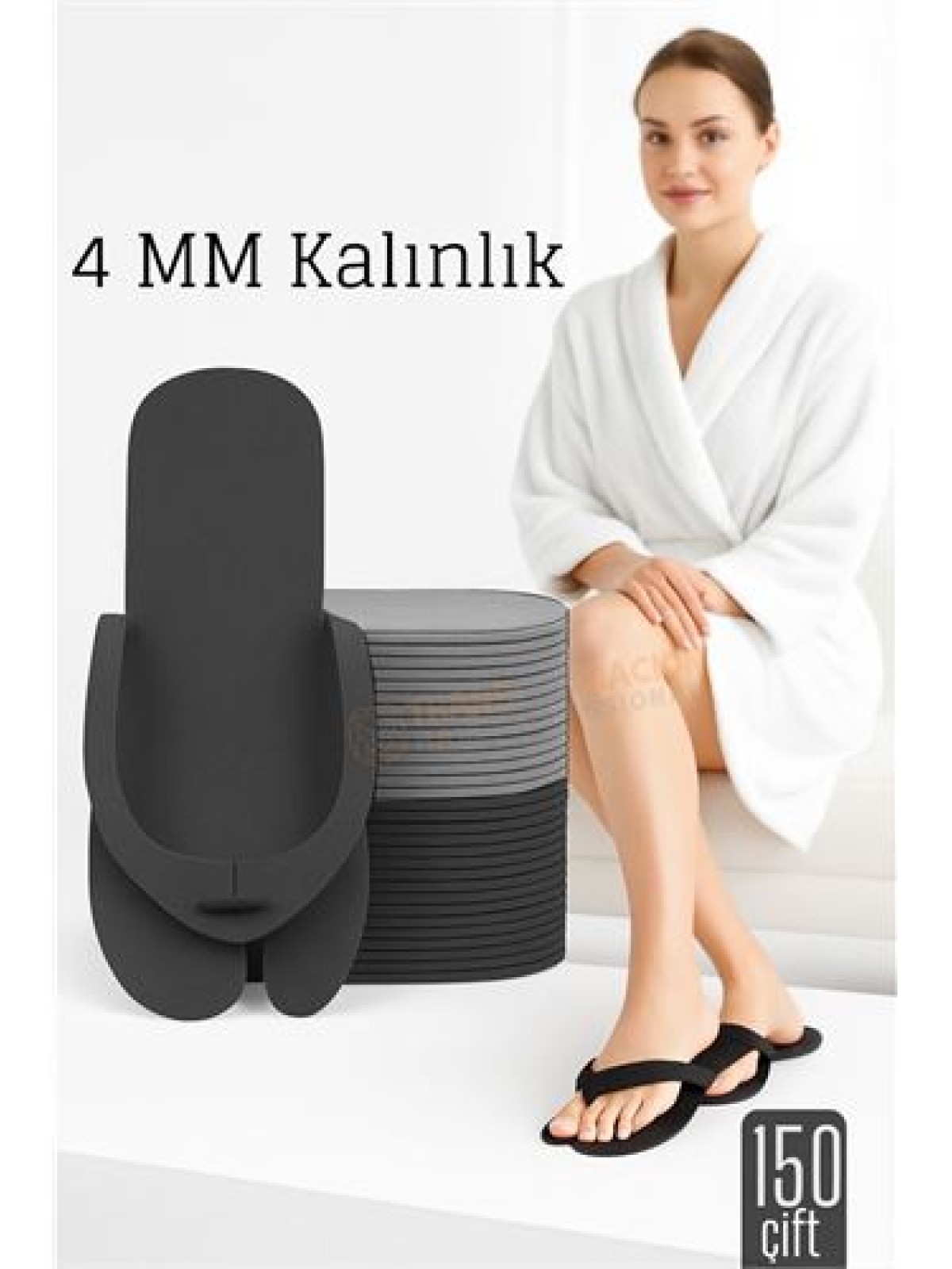 4 MM Kalın Tek Kullanımlık Spa Otel  Pedikür Terliği  150 Çift