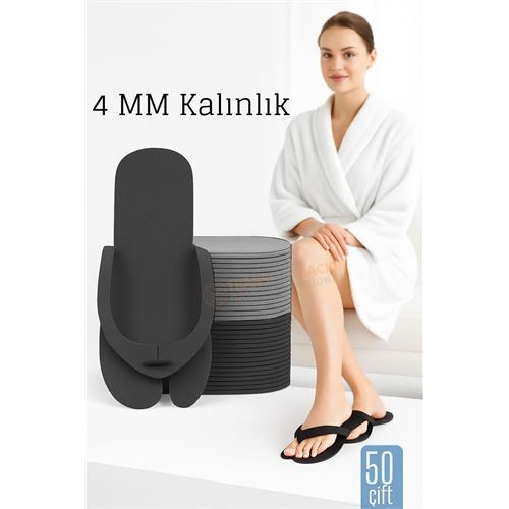 4 MM Kalın Tek Kullanımlık Spa Otel  Pedikür Terliği  50 Çift