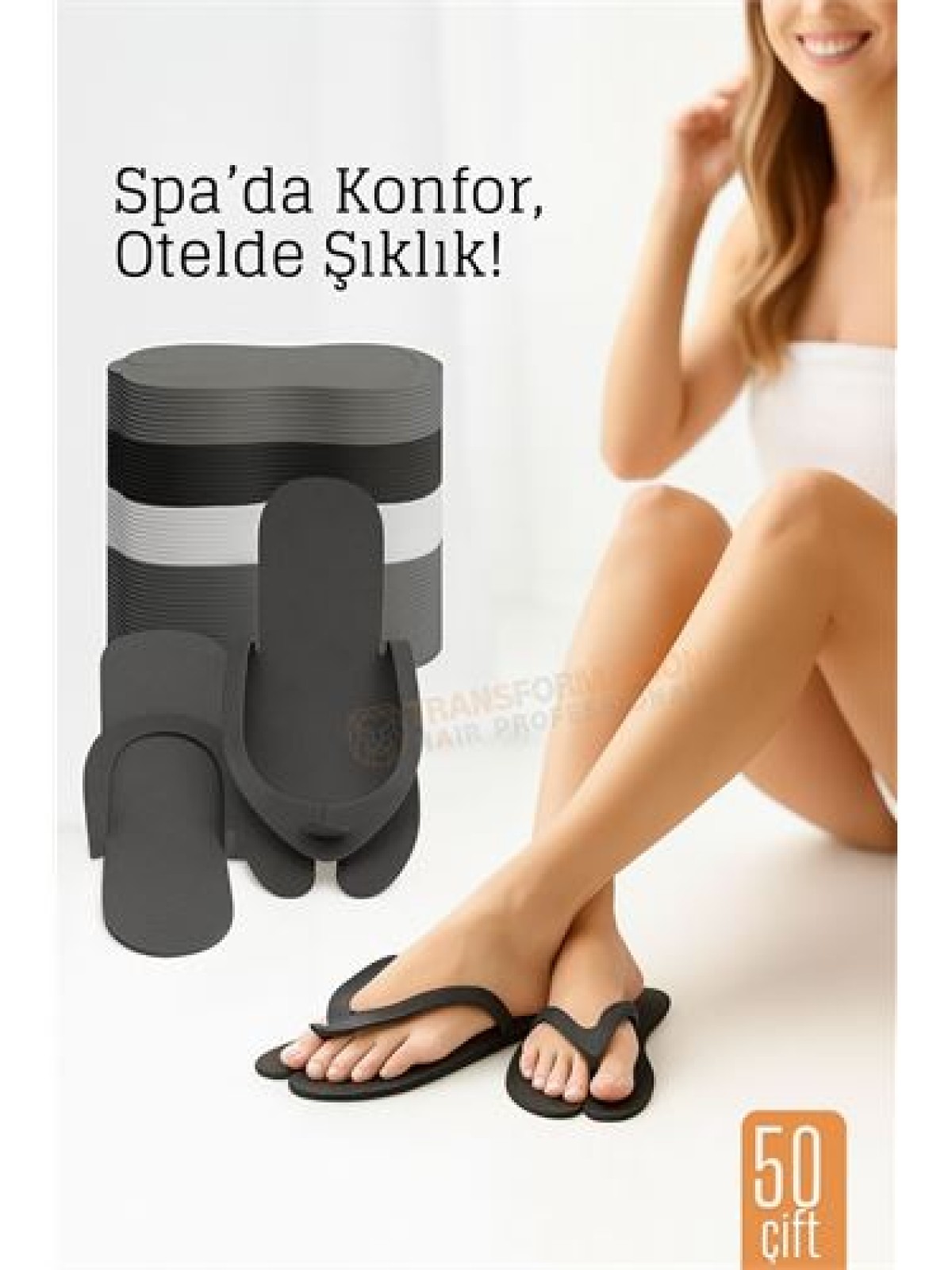 Tek Kullanımlık Spa Otel  Pedikür Terliği  50 Çift 2 MM Kalınlık