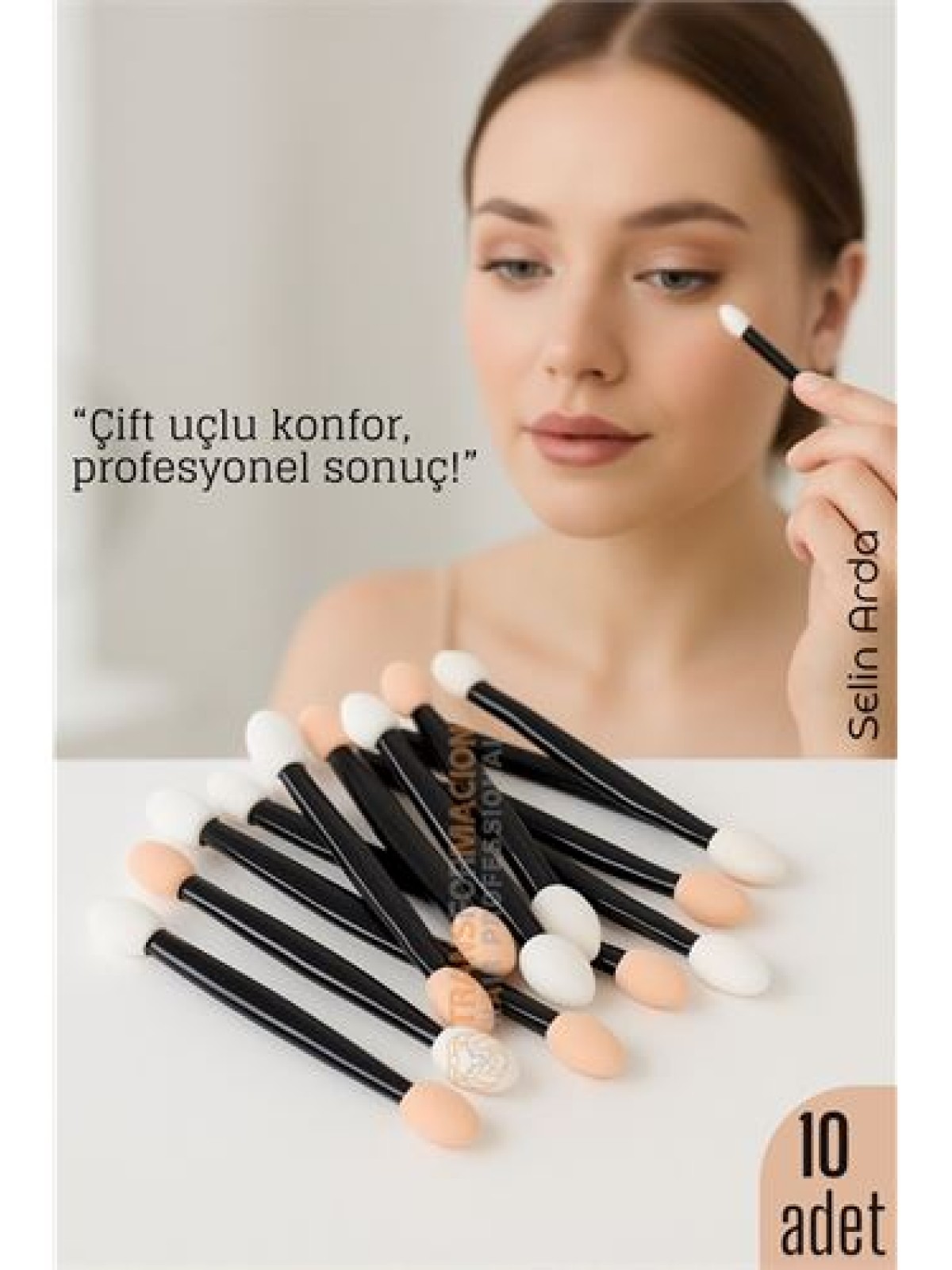 10’lu Göz Makyaj Aplikatörü Seti – Çift Uçlu, Sünger Başlıklı, Far Uygulama İçin İdeal