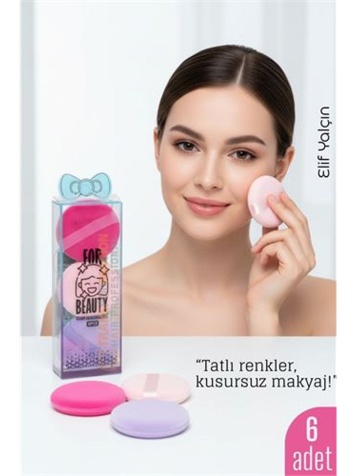 6'lı Makyaj Süngeri Seti – Yumuşak Dokulu, Latex-Free, Pürüzsüz Uygulama İçin İdeal