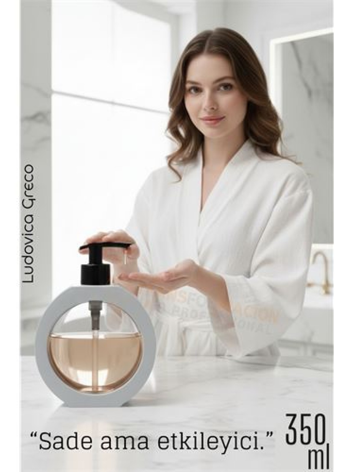 Sıvı Sabunluk – Kırık Beyaz Renk, 350 ml,  Modern Tasarım