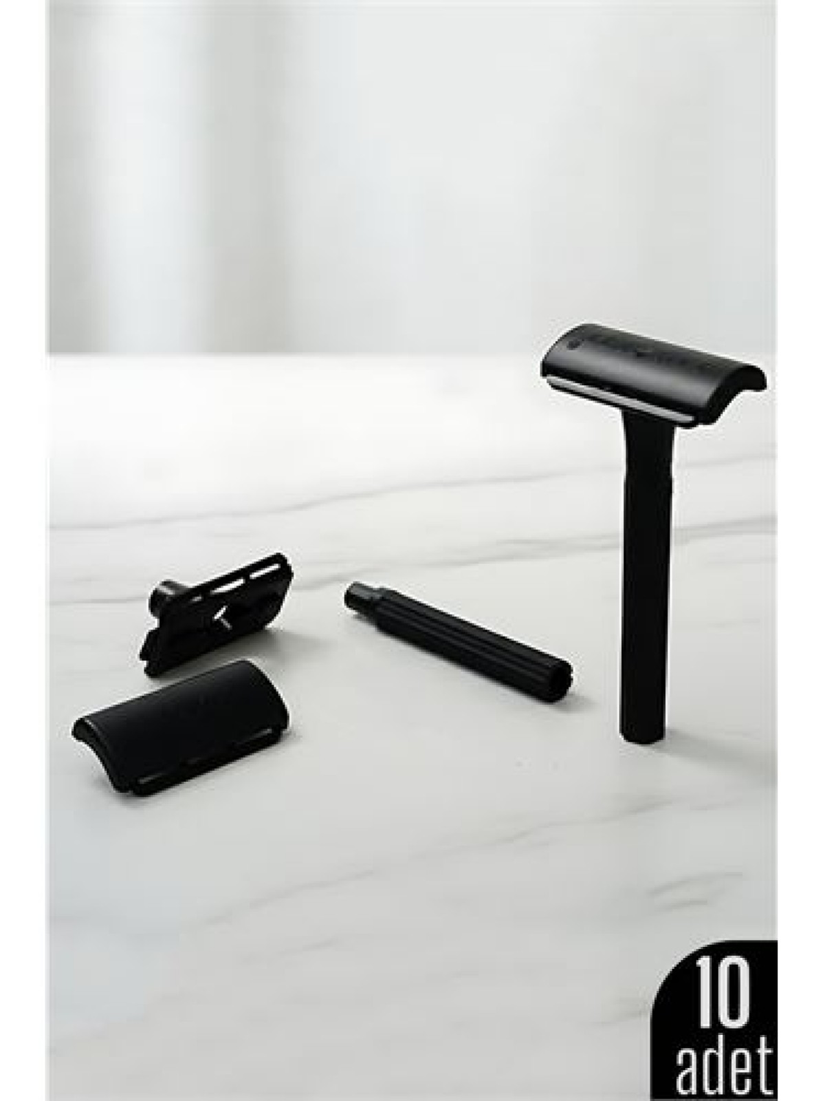 10'lu Şık Siyah Plastik Tıraş Aleti – Manuel Tıraş Bıçağı  , Ergonomik Saplı