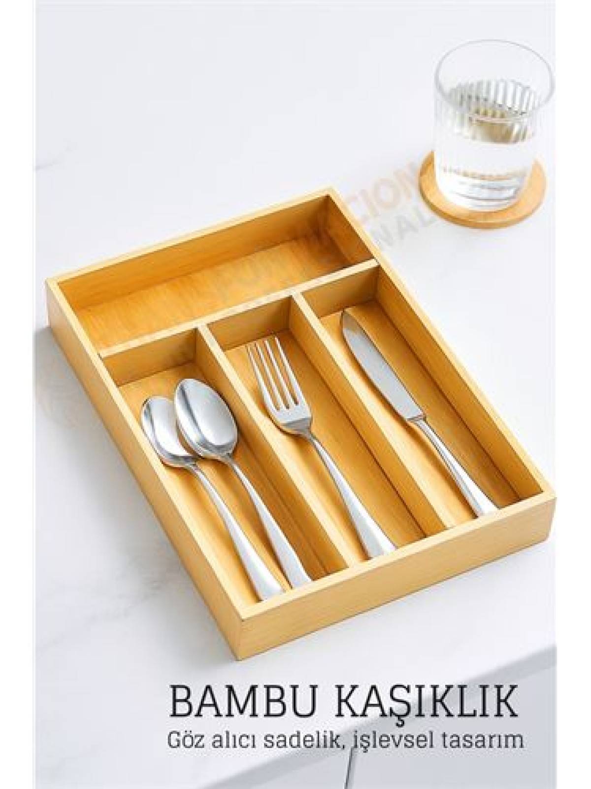 Bambu Çekmece İçi Kaşıklık Organizer