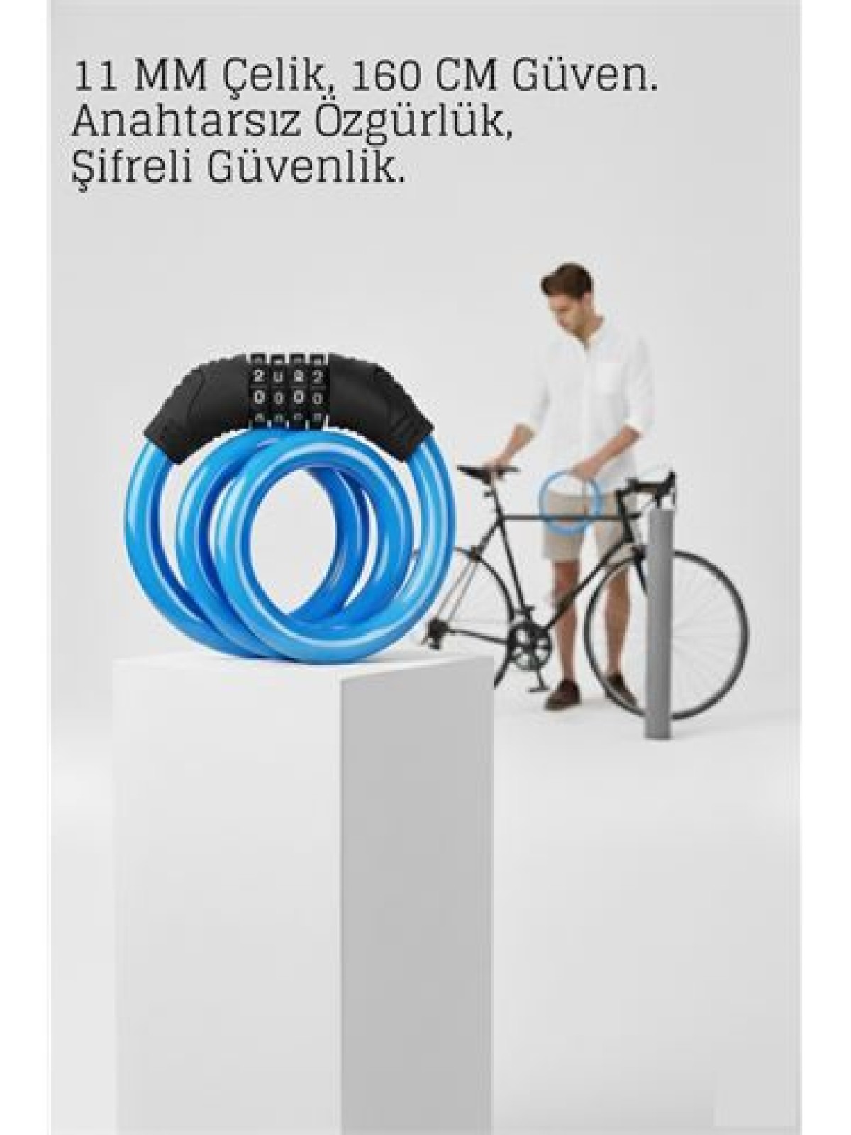 Şifreli Bisiklet Kilidi Scooter Motosiklet Kilidi - Anahtarsız Güvenlik Çelik Kablo