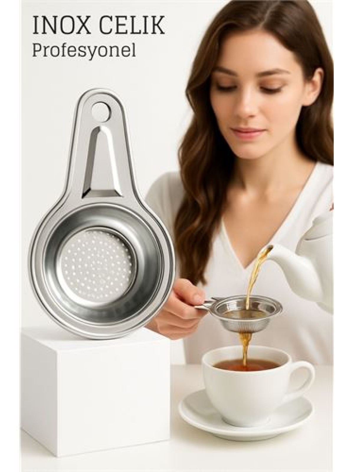 Inox Çelik Çay Süzgeci - Profesyoneller İçin Paslanmaz Çelik