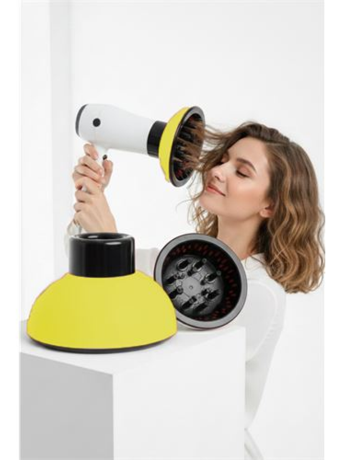 Fön Için Difüzör Vigo Başlık - Saç Kurutma Başlığı Profesyonel SARI