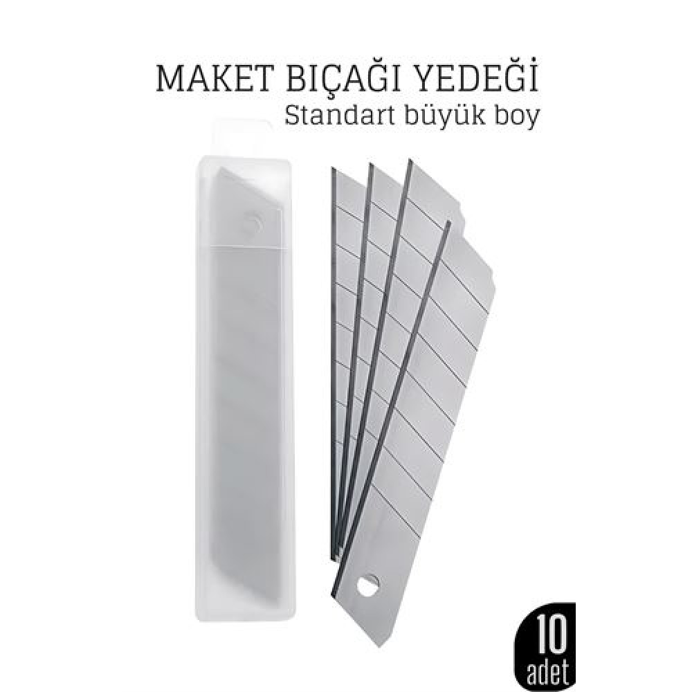 10'lu Kobalt Çelik Maket Bıçağı Yedek Uç Seti – Dayanıklı ve Keskin 18 mm 10'lu Kobalt Çelik Maket Bıçağı Yedek Uç Seti – Dayanıklı ve Keskin 18 mm