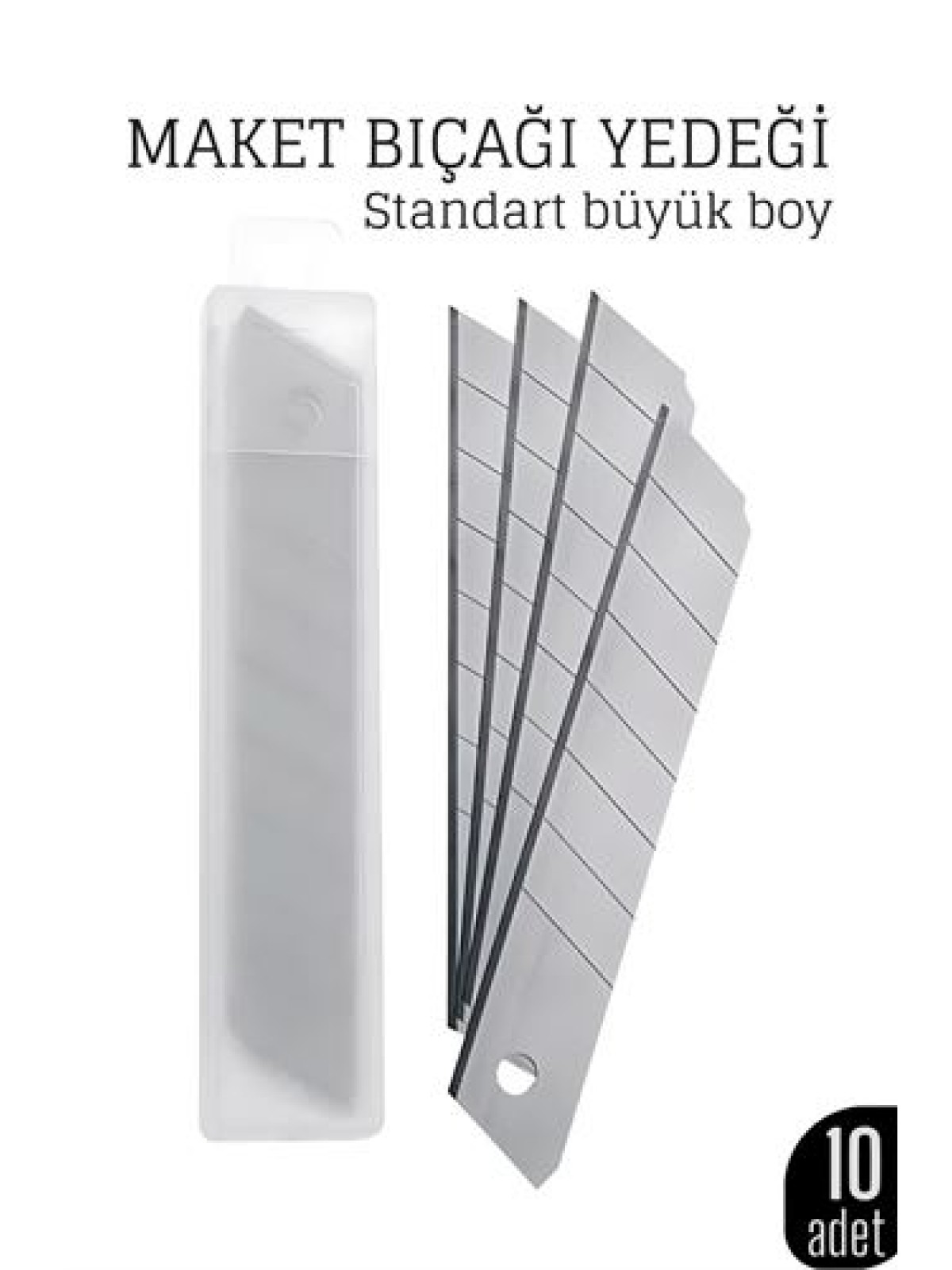 10'lu Kobalt Çelik Maket Bıçağı Yedek Uç Seti – Dayanıklı ve Keskin 18 mm