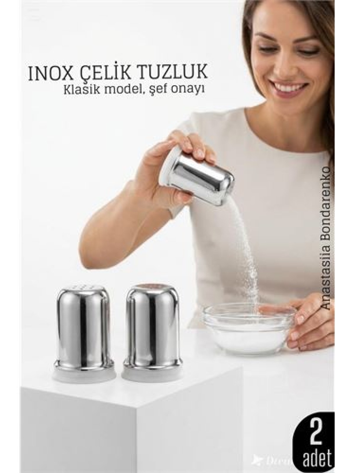 Inox Mini Tuzluk - 2 li SET Paslanmaz Çelik – 6x3,5 cm Şık Sofra Yardımcısı