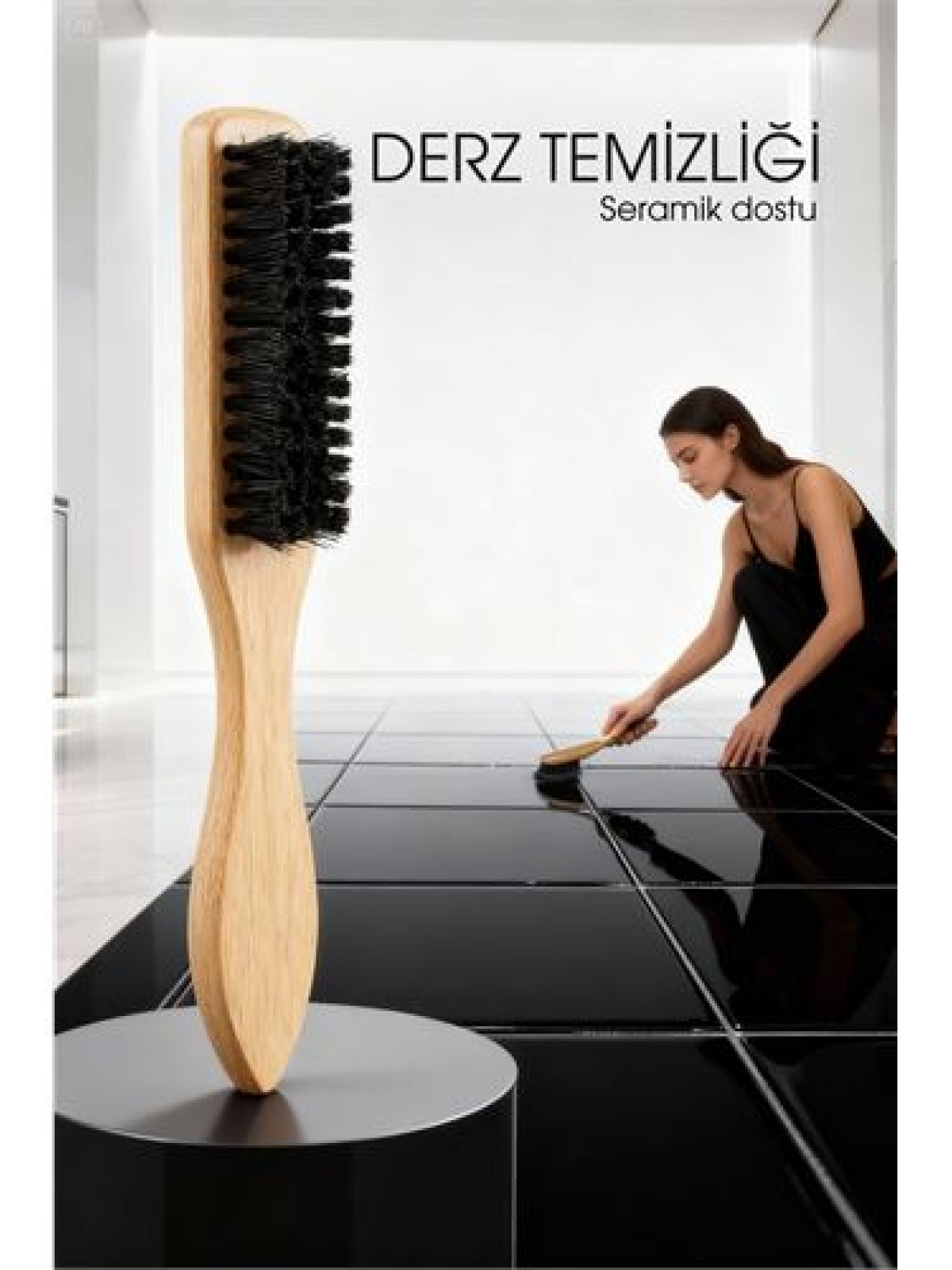 Ahşap Saplı Derz Temizleme Fırçası – Hassas Seramikler İçin Bristol Kıllı Fırça