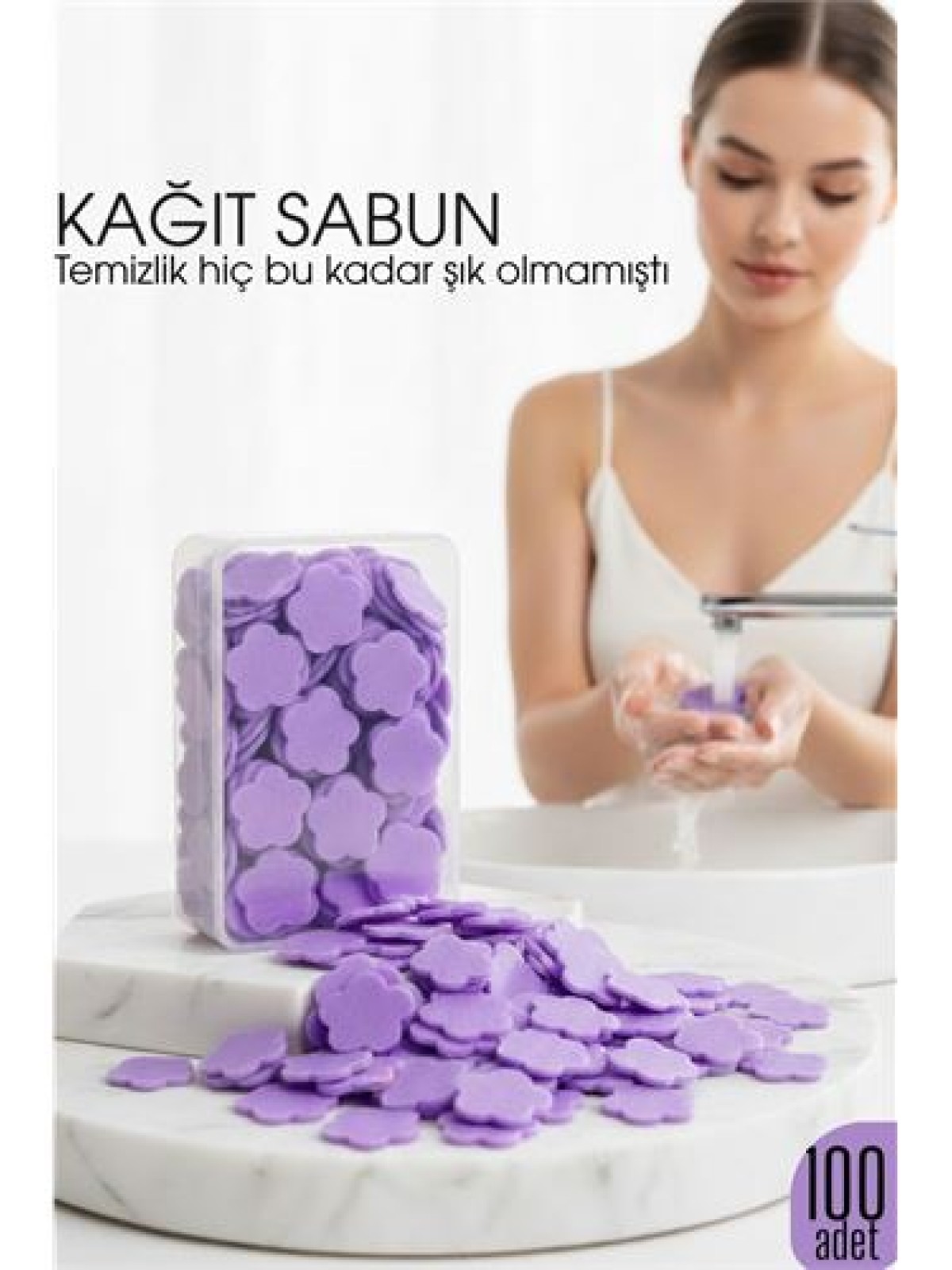 Parfümlü Elde Eriyen Kağıt Sabun - 100 lü paket Sihirli Sabun – Hijyenik Seyahat Kutusu