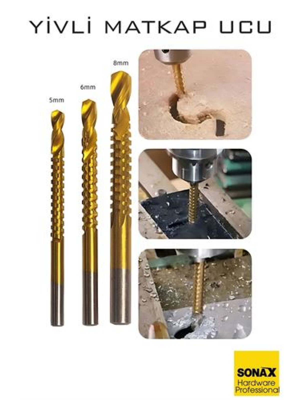 Yivli Matkap Ucu HSS Spiral Yivli Kademeli Matkap Ucu Metal Ahşap Plastik 5-8 mm