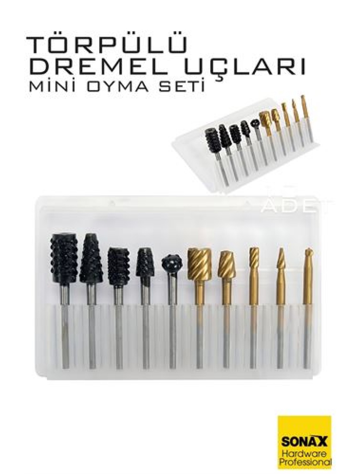 Dremel Uyumlu Törpülü Mini Oyma Gravür Uç Seti – 10'lu Tungsten Karbür, Ahşap/Metal/Plastik için