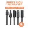 Freze Ucu Taşlama Seti Profesyonel Çelik Rotary Burr Seti  5'li Metal İşleme Uçları