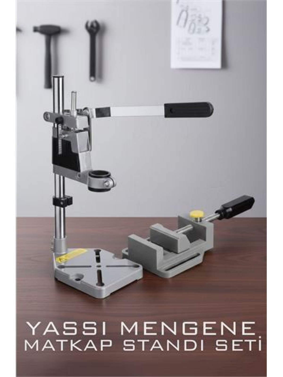 Tezgah Üstü Matkap Standı  + Tezgah Mengenes Seti