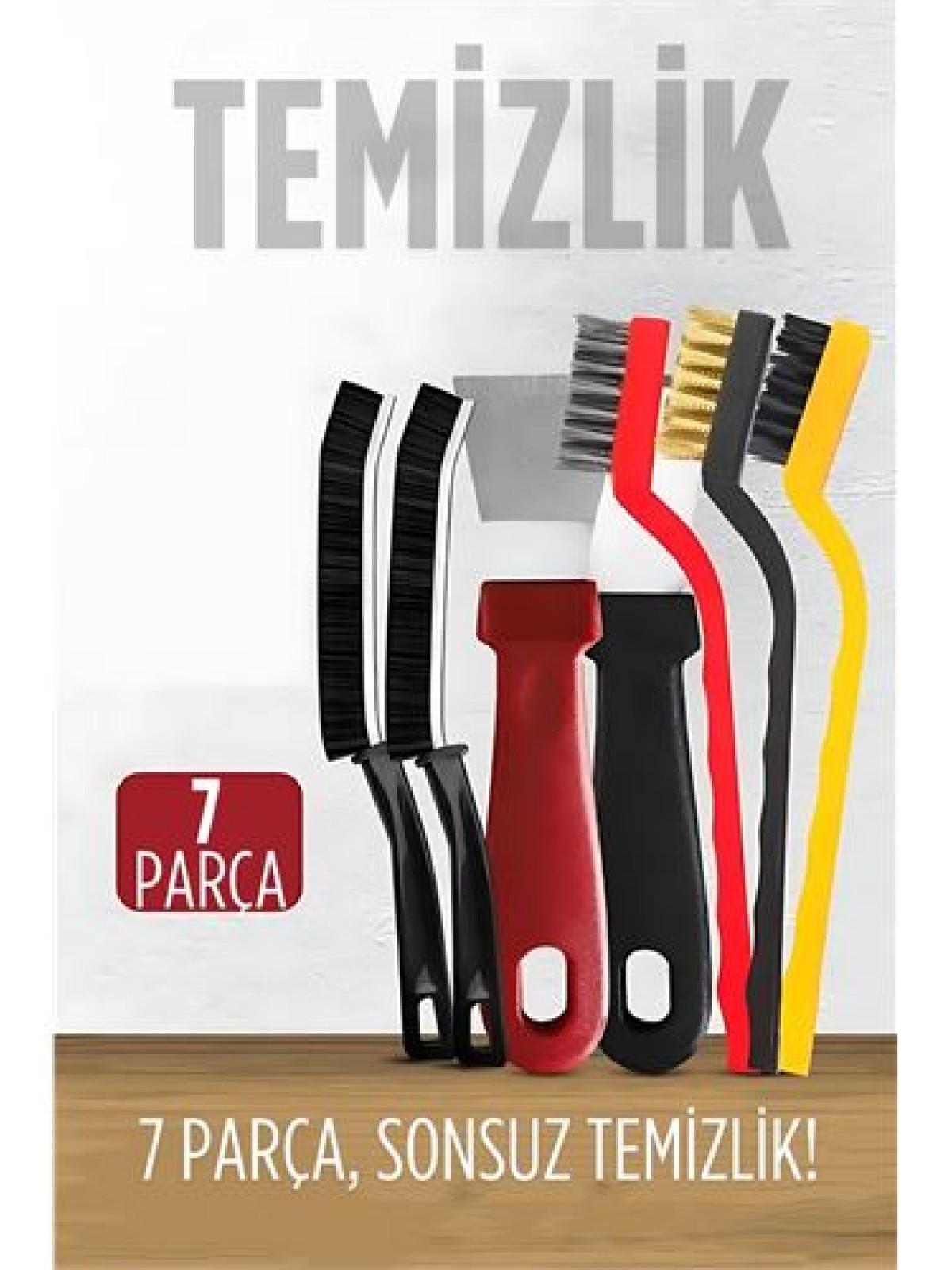 7 Parça Çok Amaçlı Temizlik Spatula ve Fırça Seti