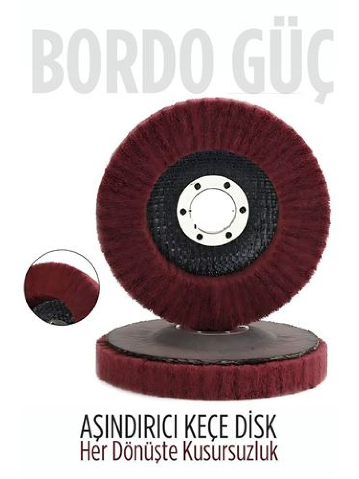 11 cm Endüstriyel Aşındırıcı Keçe Disk – 22 mm İç Çaplı Zımpara Fırçası