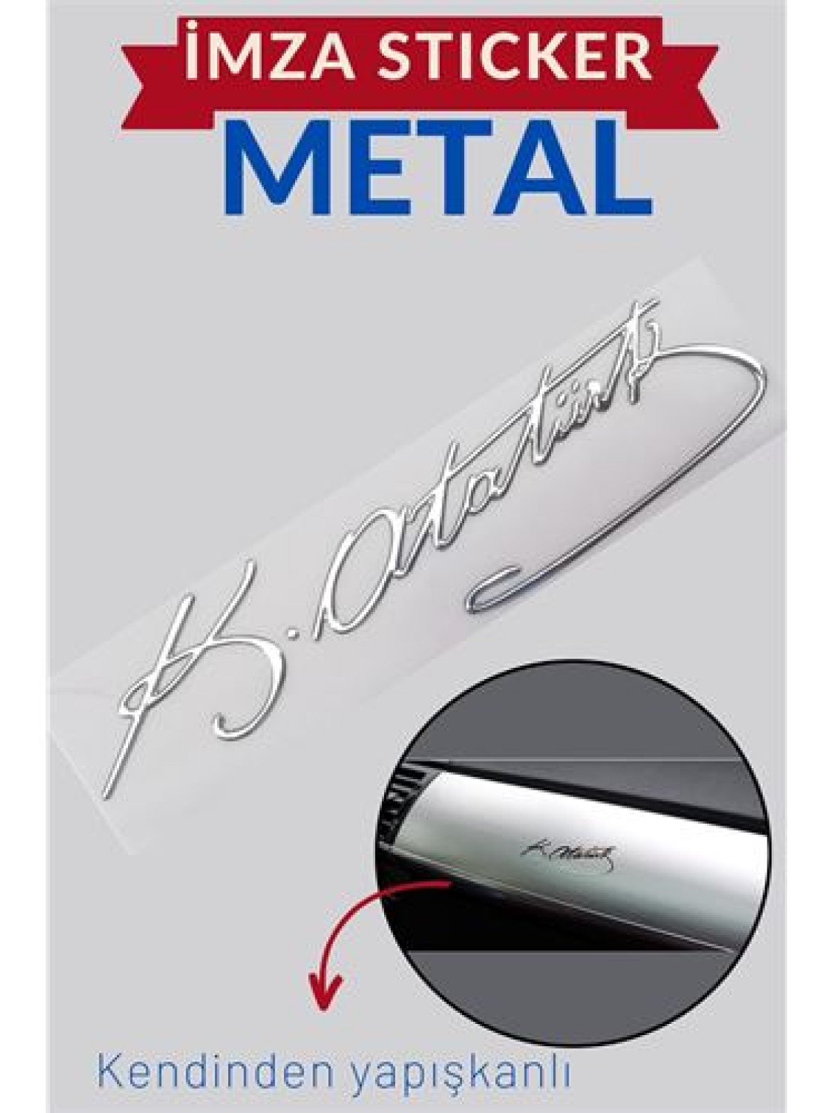 Metal 8.5 Cm Atatürk İmzası Sticker