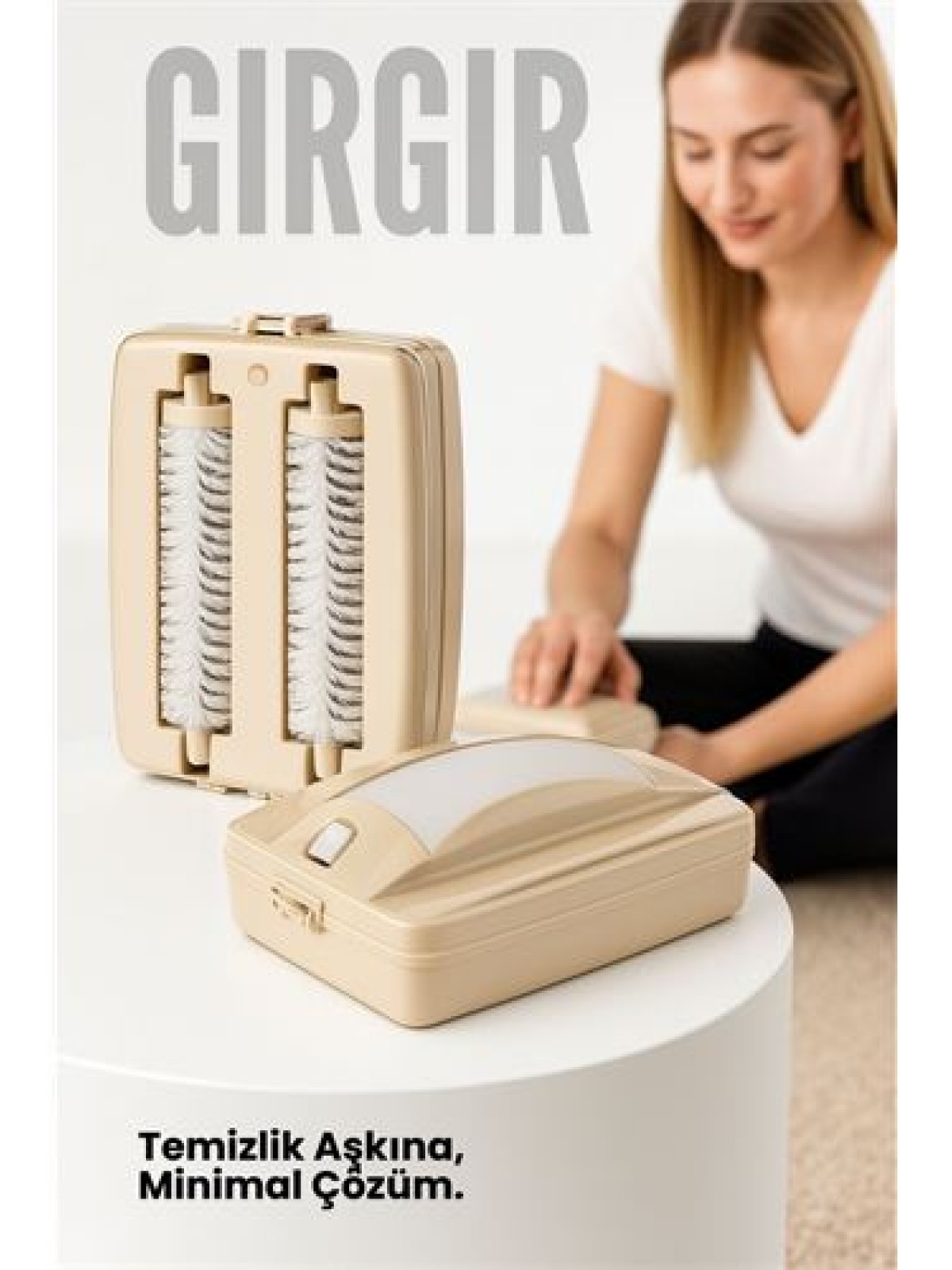 Gırgır - Kırıntı, Saç ve Tüy Toplayıcı El Süpürgesi (Portatif/Çift Fırçalı)