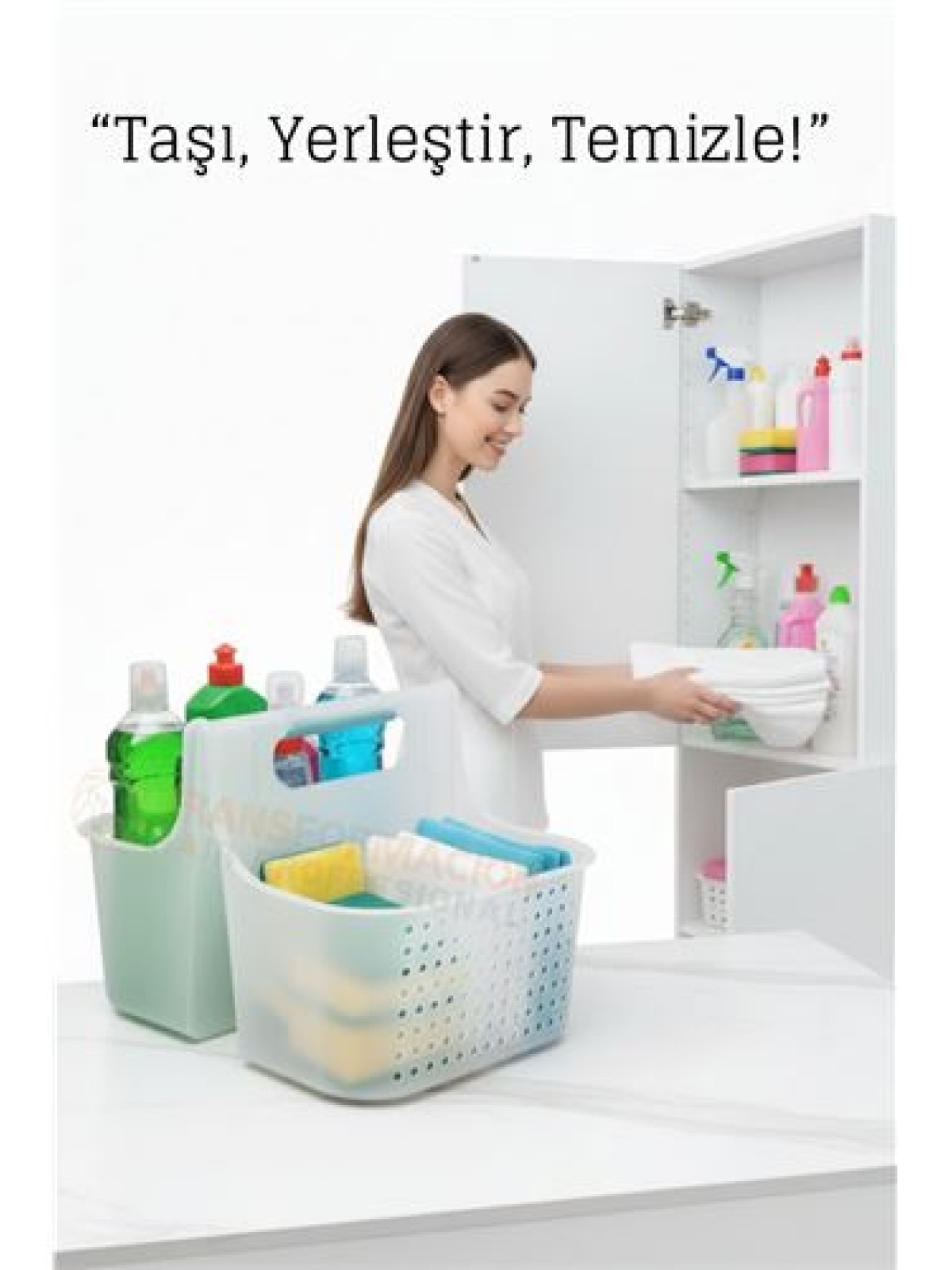 Temizlik Malzemesi Organizer Kutusu –  Çok Amaçlı Düzenleyici Sepet