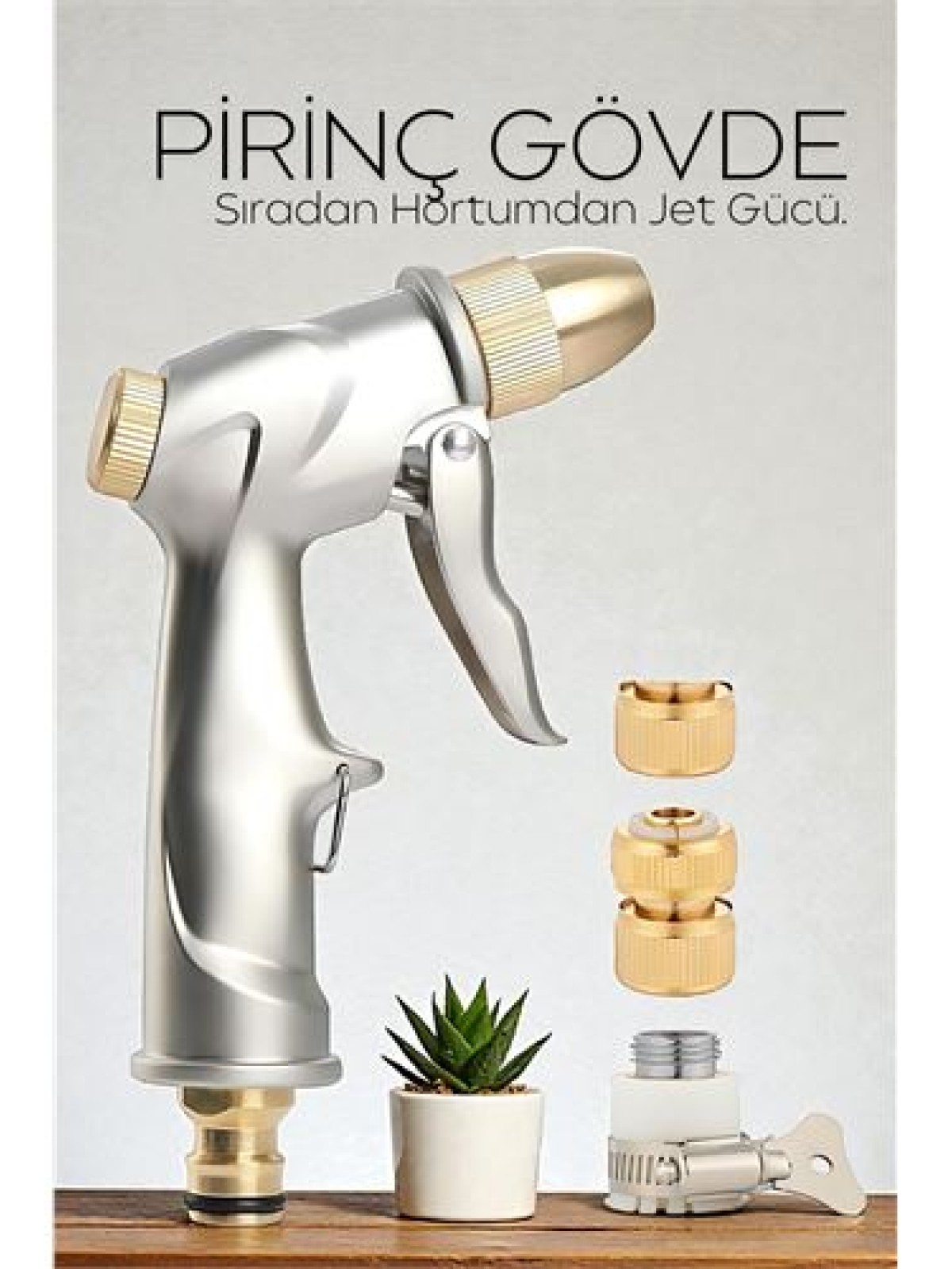 Tamamı Metal Yüksek Basınçlı Ayarlanabilir Bahçe/Oto Yıkama Tabancası Nozul