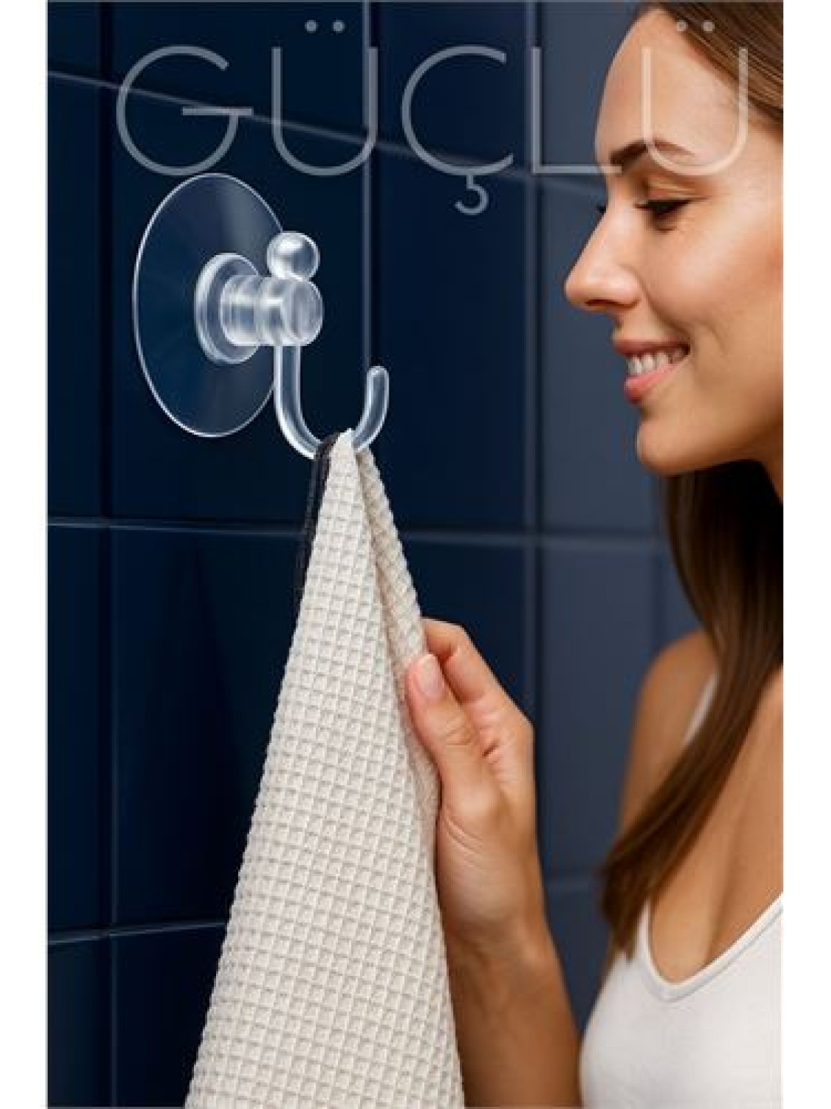 Şeffaf Askılı Vantuz Kanca | Banyo & Mutfak Duvar Askısı (4cm) - 1.36kg Taşıma