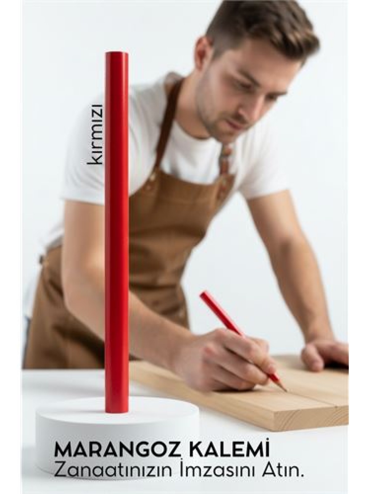 KIRMIZI Marangoz Kalemi - Ahşap İşleme Kalemi - Ahşap İşleme İşaretleme Araçları