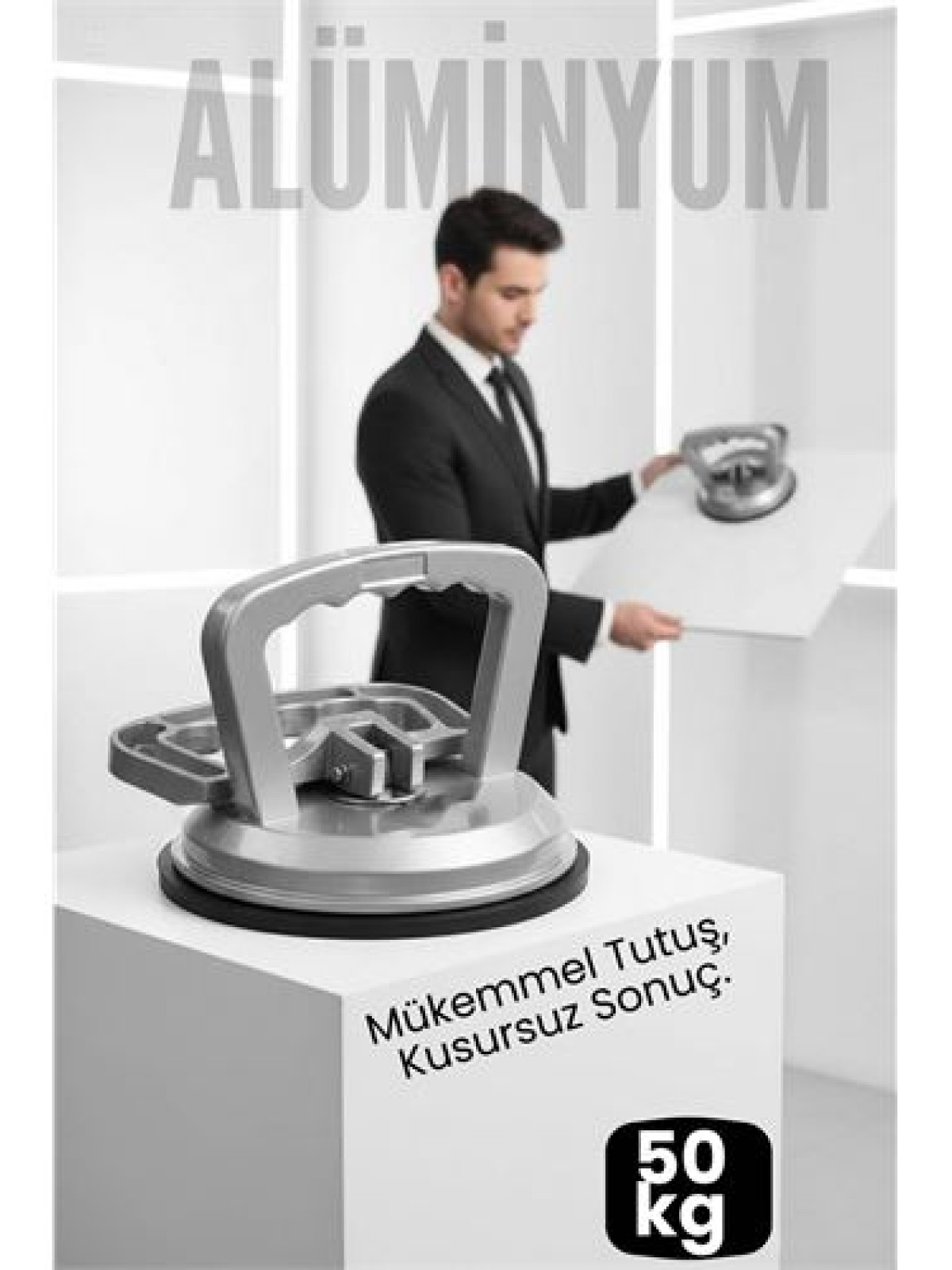 Profesyonel Alüminyum 50 KG Kilitli Vantuzlu Ağır Cam Seramik Fayans Mermer Kaldırıcı 115 mm