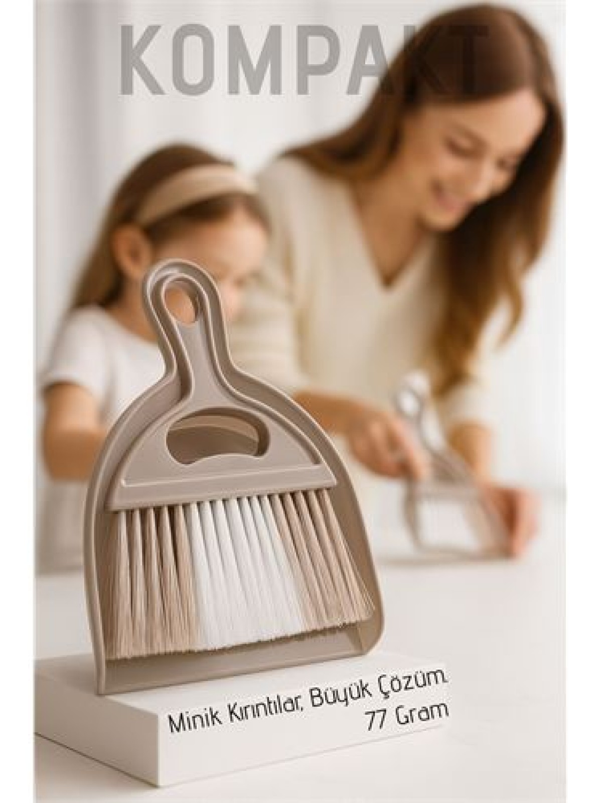 Minimal Tasarım El Faraşı ve Fırça Seti | Masaüstü & Mutfak Tezgahı Mini Süpürge