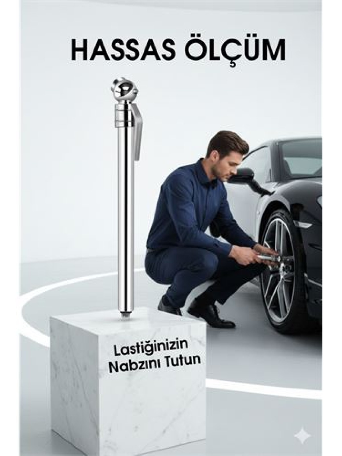 Profesyonel Kalem Tipi Lastik Basınç Ölçer Çift Skala PSI/bar Hassas Okuma