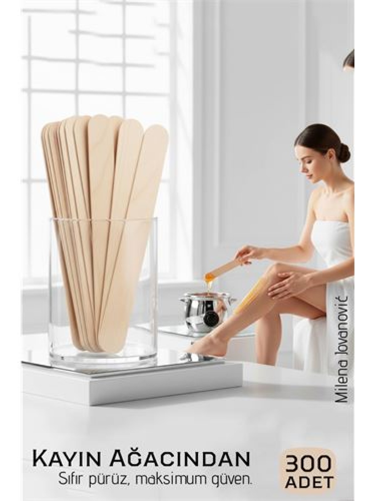 Premium Ahşap Ağda Spatulası 300’lü Paket - Profesyonel Salon Tipi Steril ve Pürüzsüz Yüzey - 14 cm