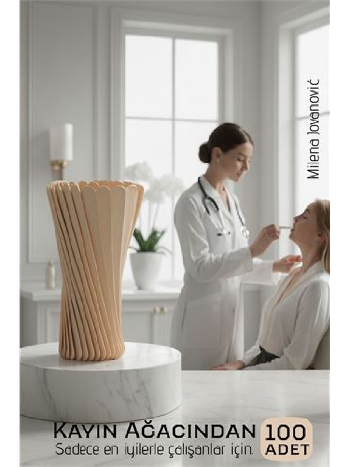 Steril Ahşap Abeslang Dil Çubuğu - 100 Adet | Profesyonel Klinik Tip, Pürüzsüz Dokulu  Dayanıklı