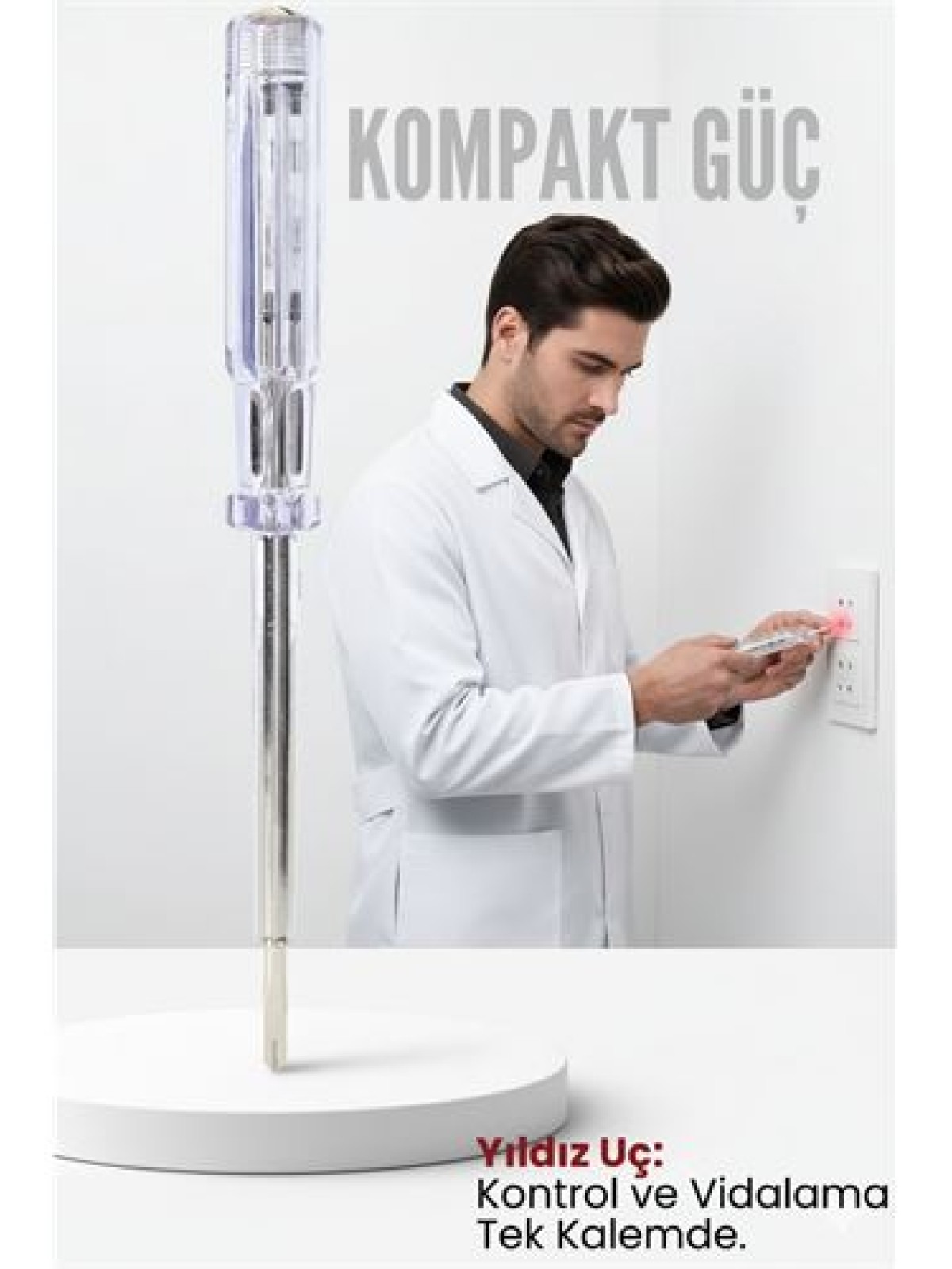 Yıldız Uçlu Elektrik Kontrol Kalemi Faz Test Cihazı Voltaj Kontrol Anahtarı