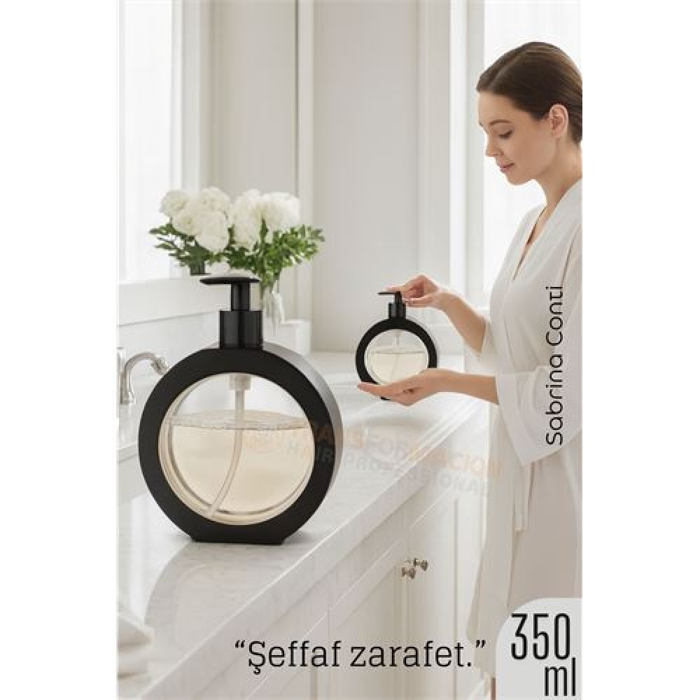 Sıvı Sabunluk – Siyah Renk, 350 ml,  Modern Tasarım