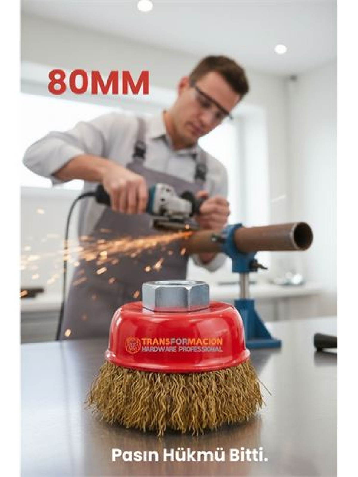 M14 Uyumlu Çanak Tel Fırça 80 mm Profesyonel Pas Sökücü Yüzey Temizleme Diski