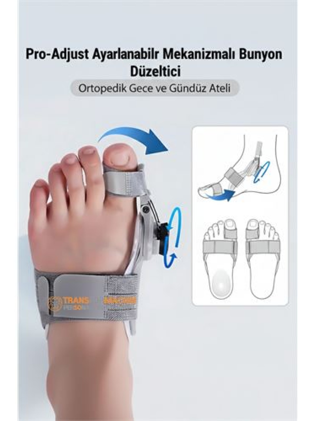 Pro-Adjust Ayarlanabilir Mekanizmalı Bunyo n Düzeltici - Ortopedik Gece ve Gündüz Ateli